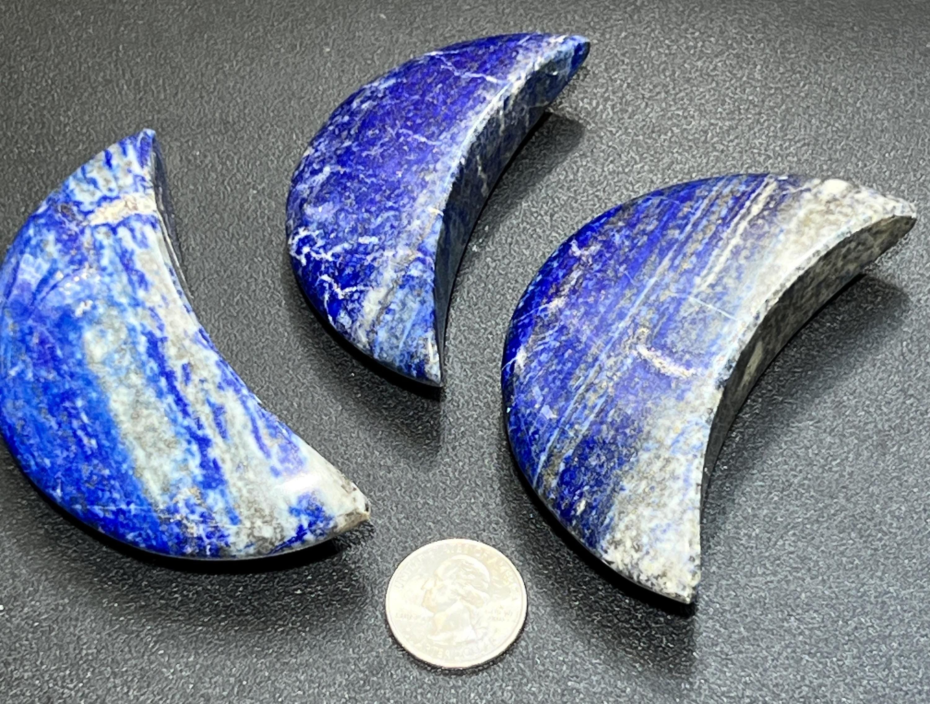 Lapis Lazuli Crescent Moon Carving Gemstone Crystal Home Decor Supply Amazing Crystals