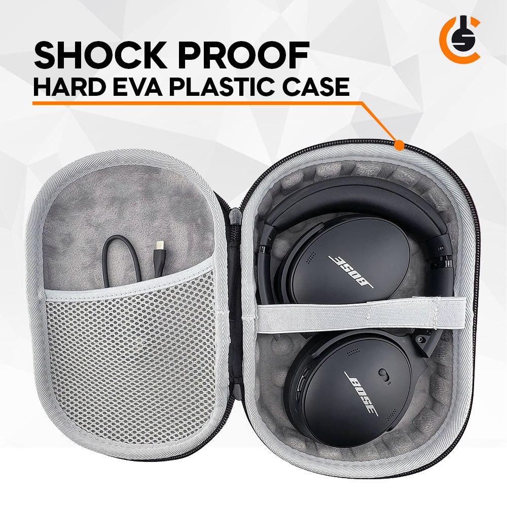 CentralSound EVA Hard Zippered Headphones Protective Carrying Case - Black CentralSound