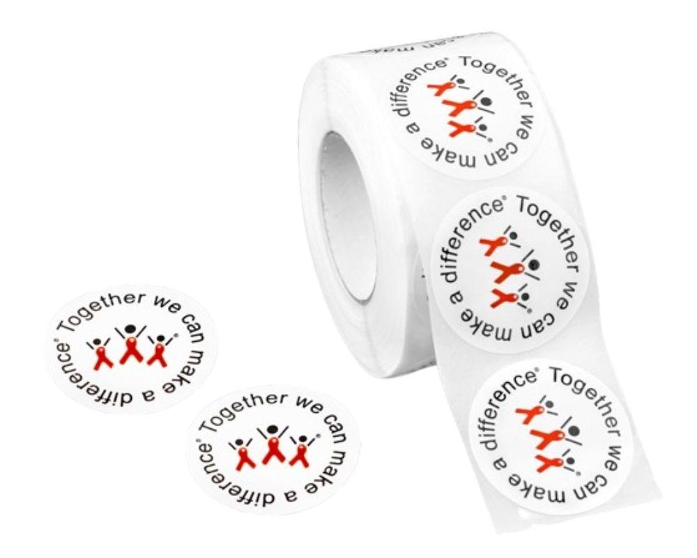 500 Difference Red Ribbon Stickers The Awareness Company