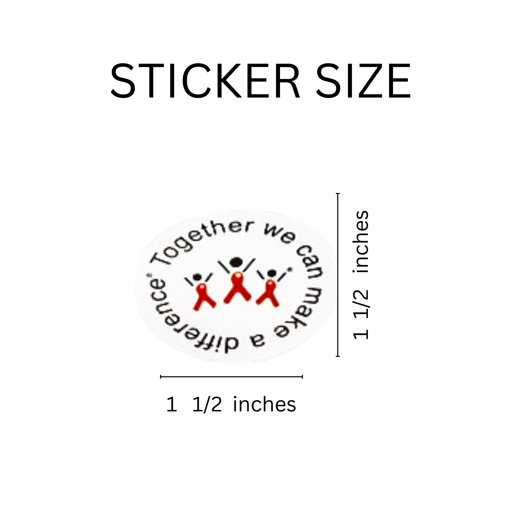 500 Difference Red Ribbon Stickers The Awareness Company