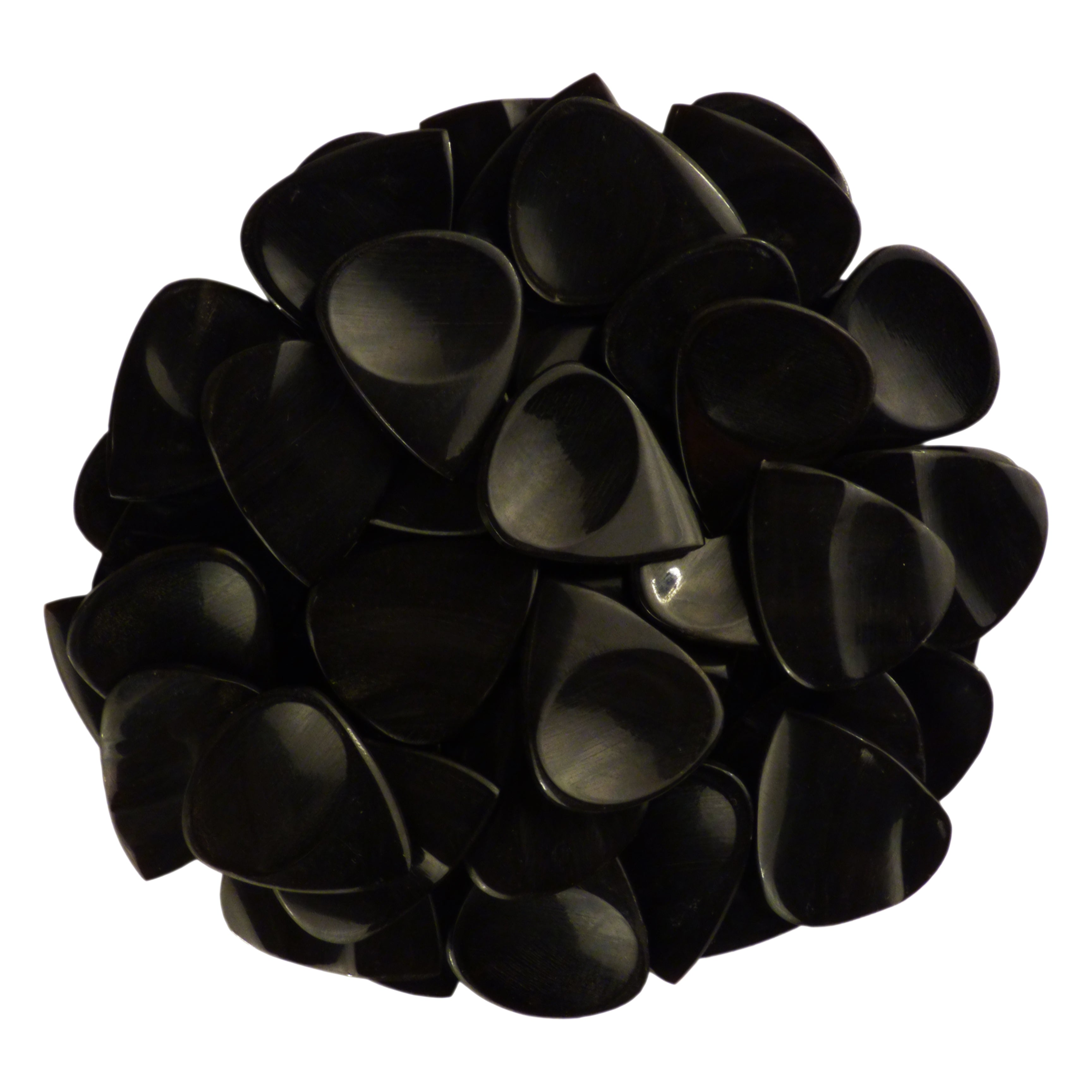 Black Buffalo Horn Guitar Or Bass Pick - 3.0 mm Ultra Heavy Gauge - 351 Groove Shape - Polished Finish Handmade Specialty Exotic Plectrum Exotic Plectrums