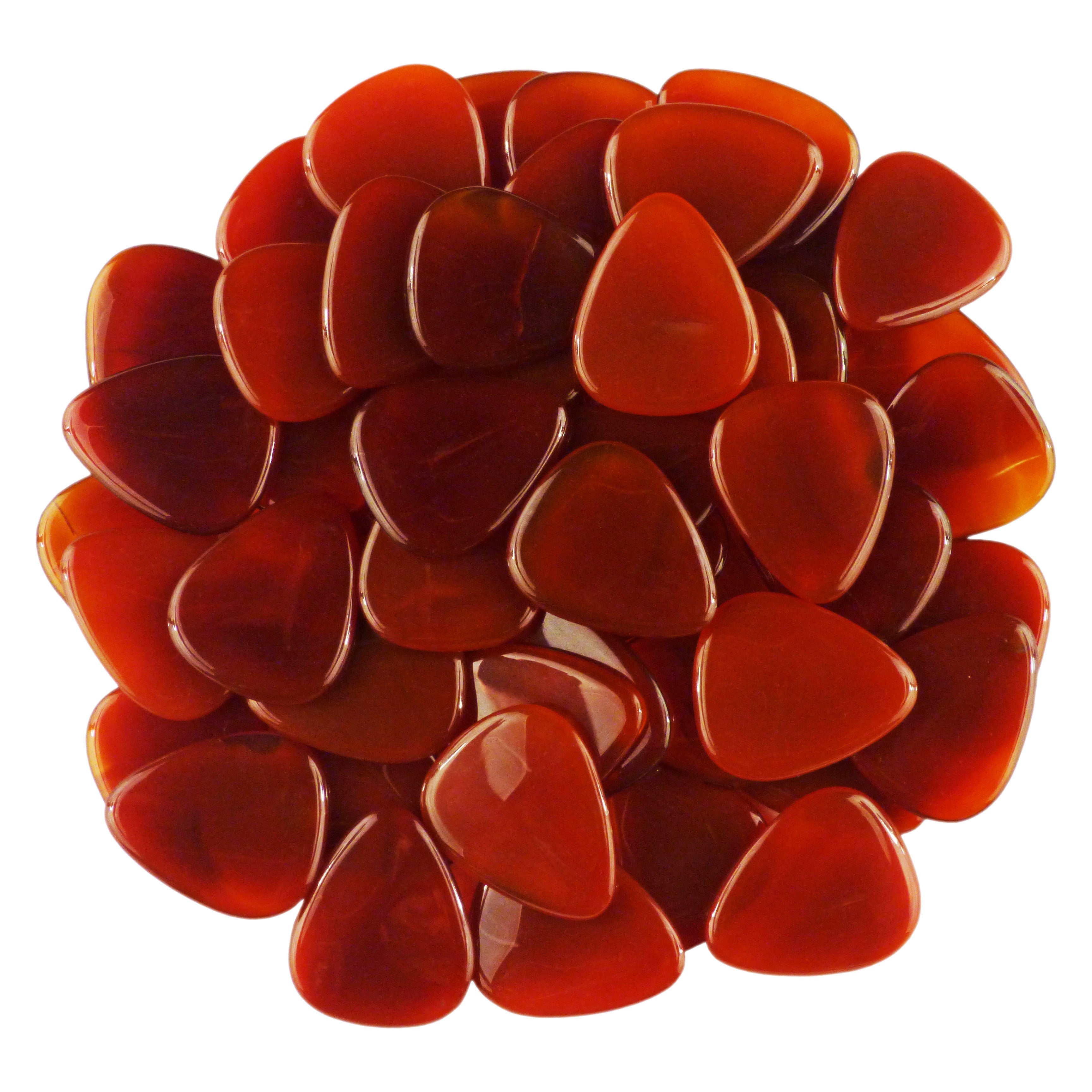 Carnelian Stone Guitar Or Bass Pick - 3.0 mm Ultra Heavy Gauge - 351 Shape - Specialty Handmade Gemstone Exotic Plectrum Exotic Plectrums