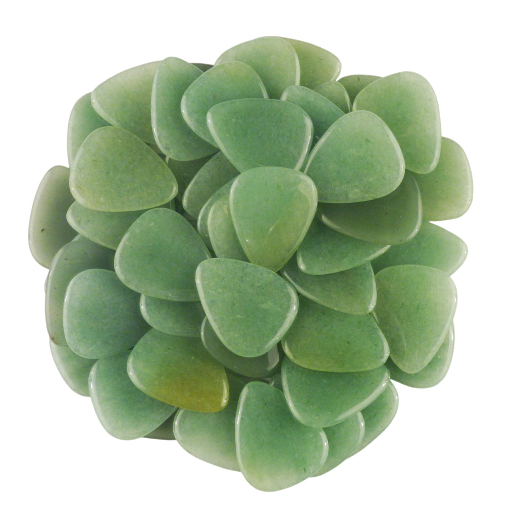 Green Aventurine Stone Guitar Or Bass Pick - 3.0 mm Ultra Heavy Gauge - 351 Shape - Specialty Handmade Gemstone Exotic Plectrum Exotic Plectrums