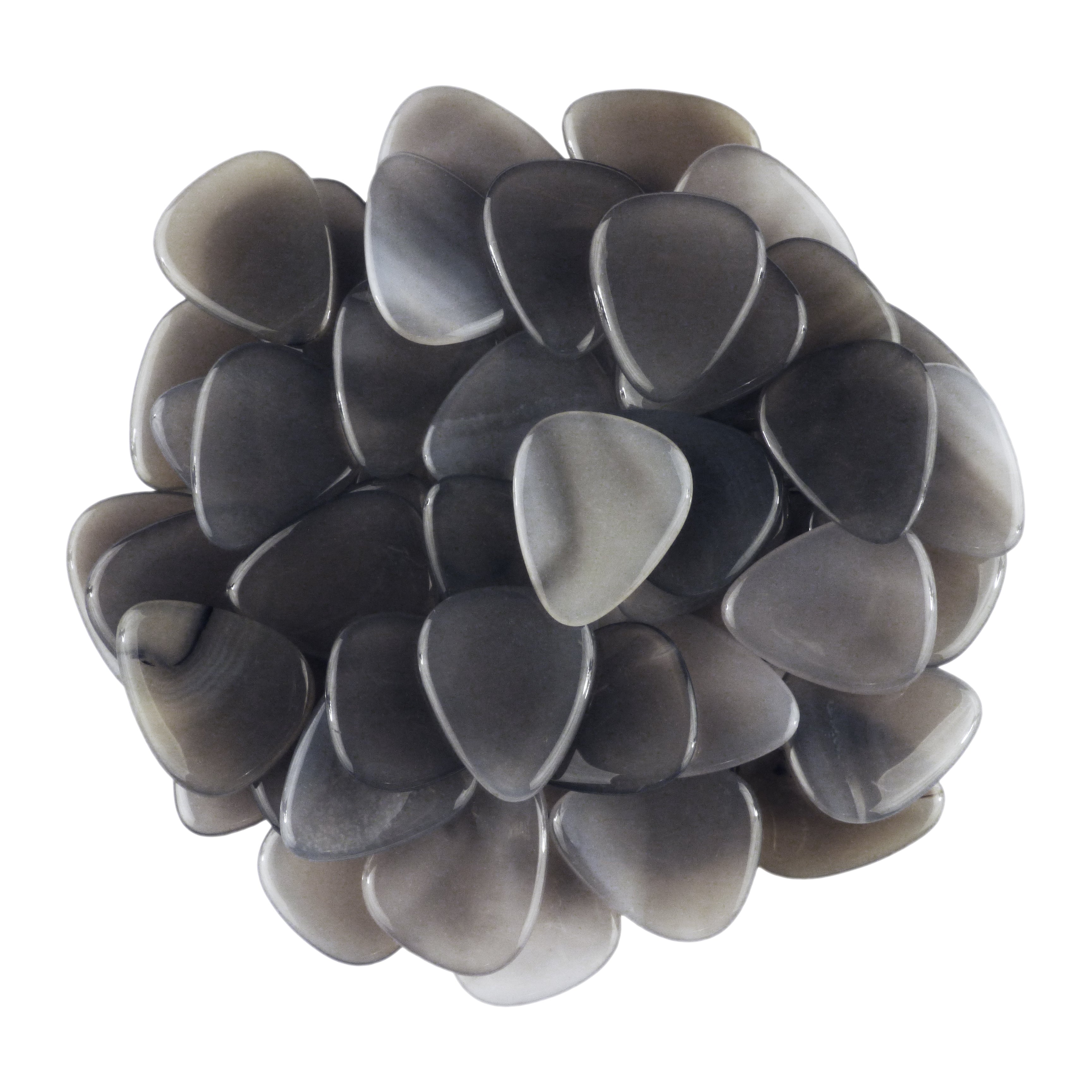 Grey Agate Stone Guitar Or Bass Pick - 3.0 mm Ultra Heavy Gauge - 351 Shape - Specialty Handmade Gemstone Exotic Plectrum Exotic Plectrums