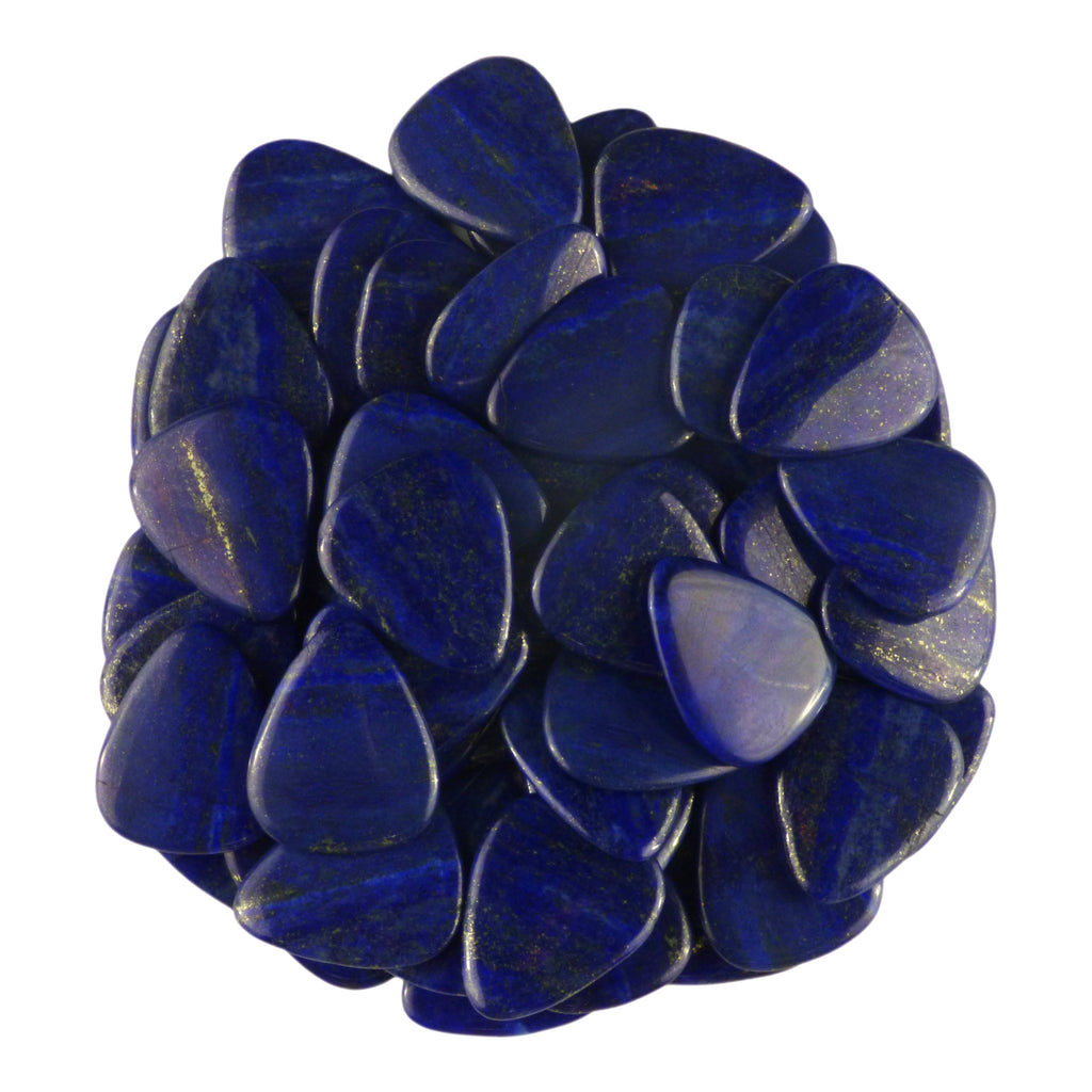 Lapis Lazuli Stone Guitar Or Bass Pick - 3.0 mm Ultra Heavy Gauge - 351 Shape - Specialty Handmade Gemstone Exotic Plectrum Exotic Plectrums