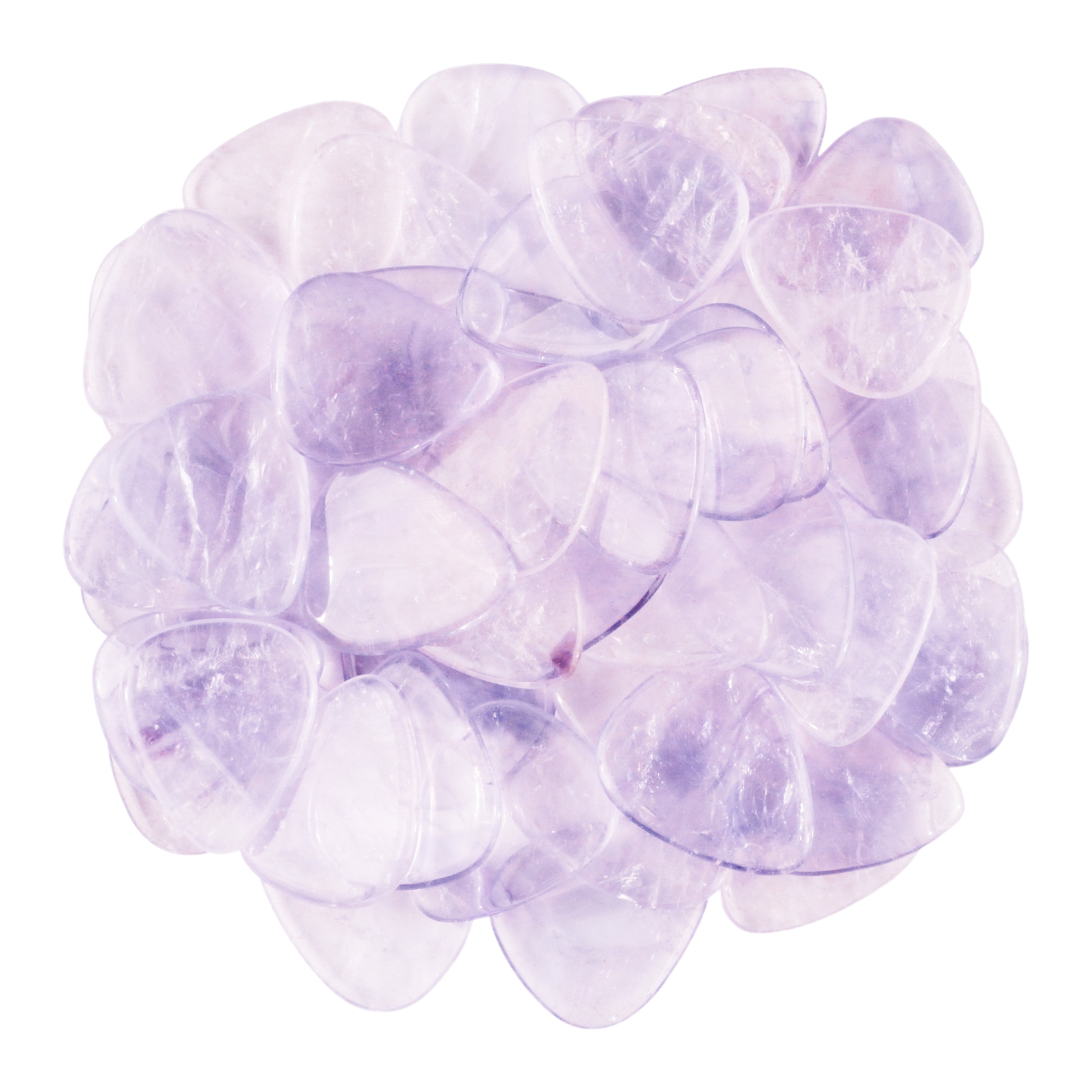 Light Amethyst Stone Guitar Or Bass Pick - 3.0 mm Ultra Heavy Gauge - 351 Shape - Specialty Handmade Gemstone Exotic Plectrum Exotic Plectrums