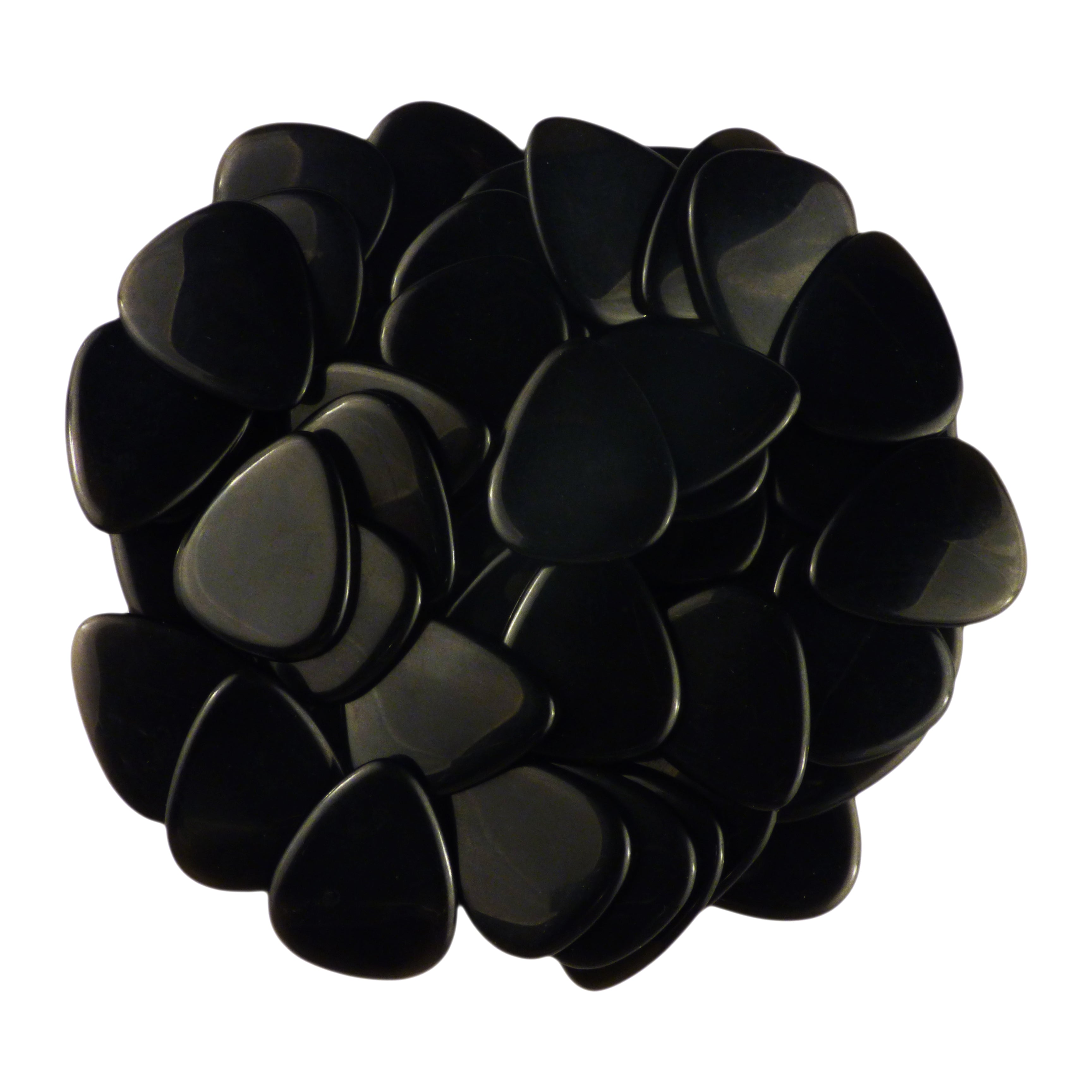 Black Obsidian Volcanic Glass Stone Guitar Pick - 3.0 mm Ultra Heavy Gauge - 351 Shape - Specialty Handmade Exotic Plectrum Exotic Plectrums