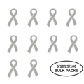 5/10/25/100 Pack Large Flat Gray Ribbon Pins The Awareness Company