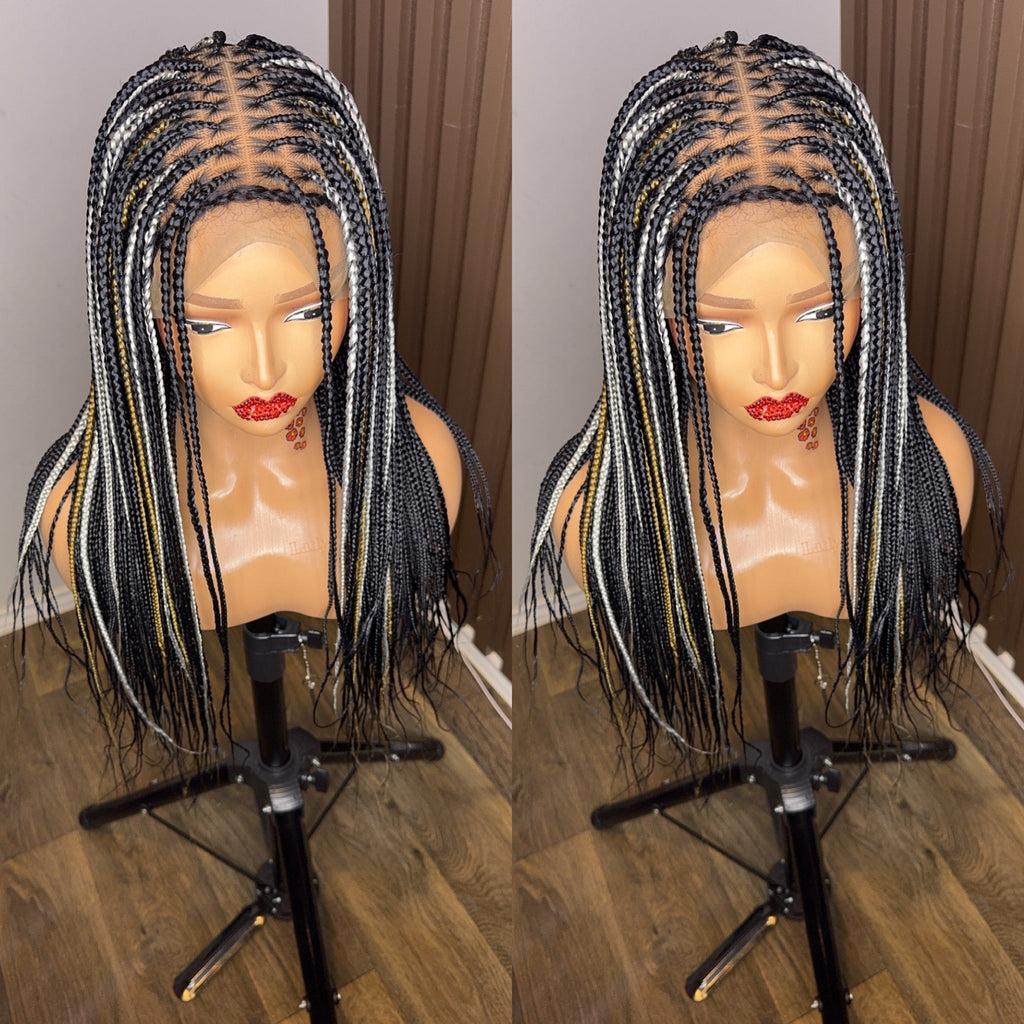 22 inches highlights knotless braided wig HOL stores