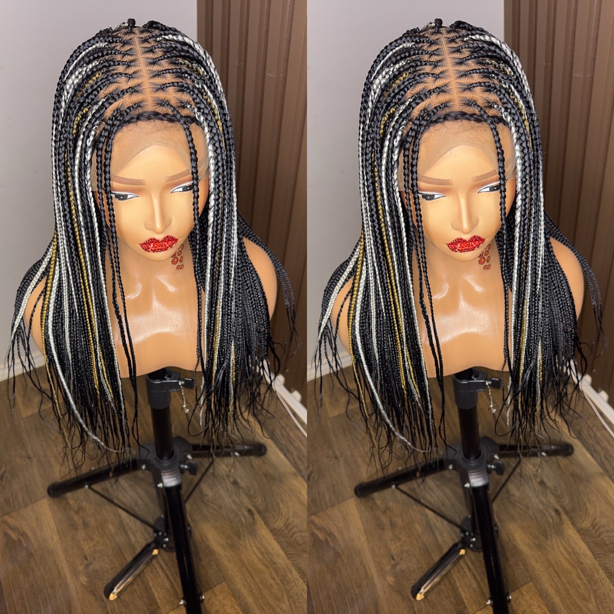 22 inches highlights knotless braided wig HOL stores