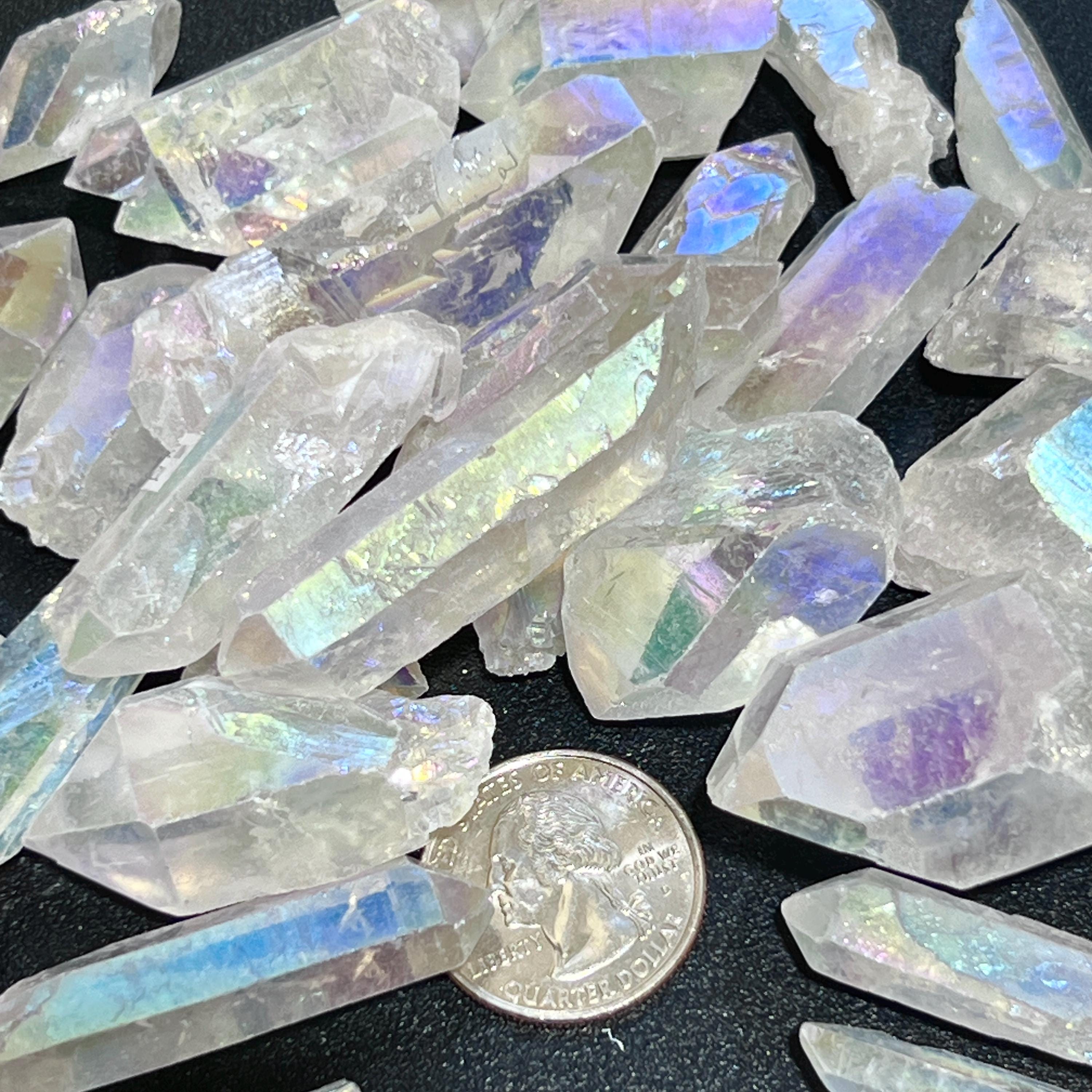 Angel Aura Clear Quartz Crystal Rough Raw Points Amazing Crystals