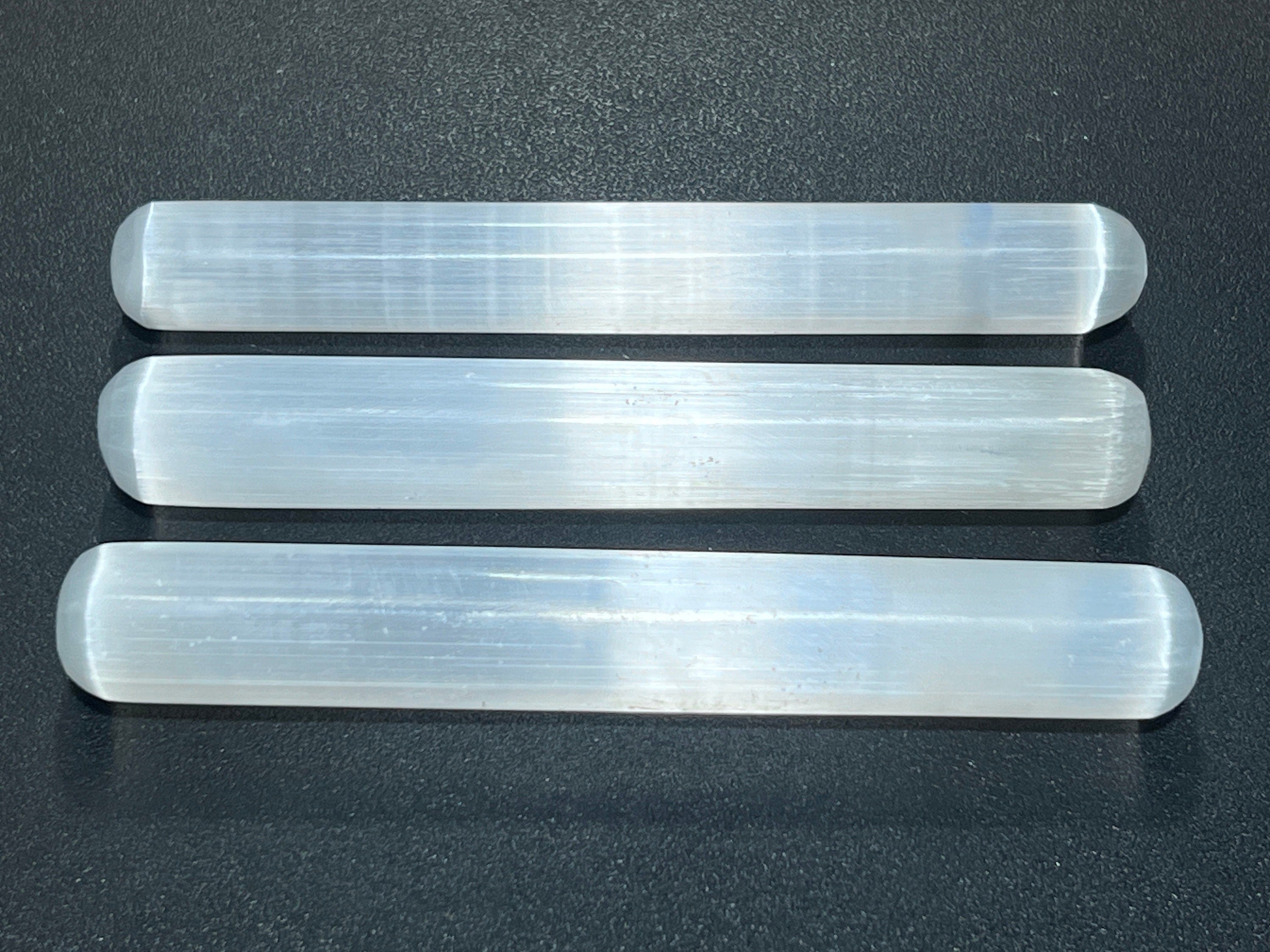 Selenite Satin Spar Crystal Round Wand Carving (5.5 Inches) Amazing Crystals