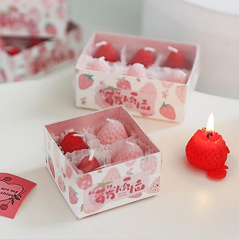 Mixed 4PK Strawberry Candles Fashion Hut Jewelry