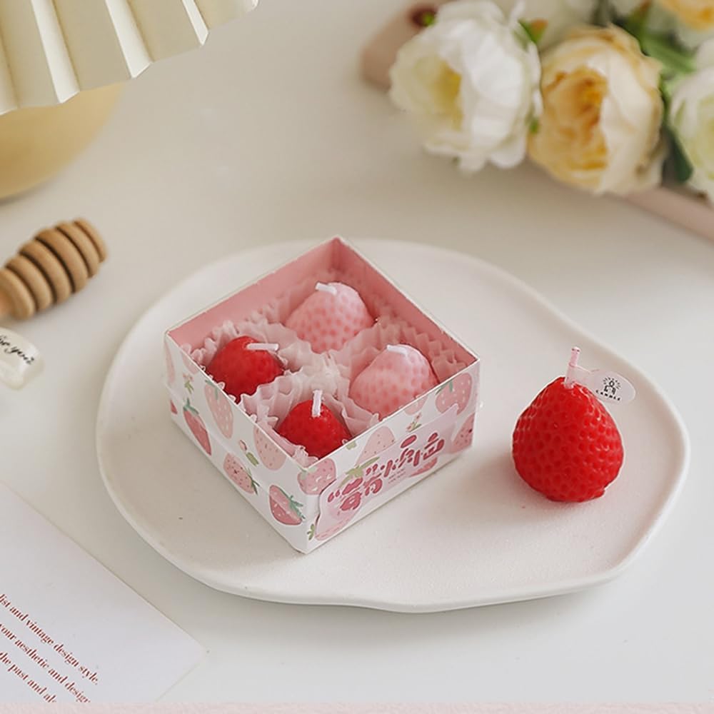 Mixed 4PK Strawberry Candles Fashion Hut Jewelry