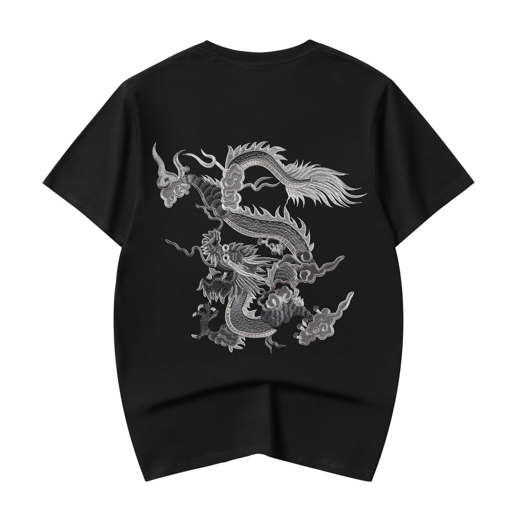ET521 Grey Dragon Embroidered Tee Niepce