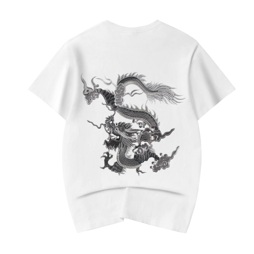 ET521 Grey Dragon Embroidered Tee Niepce