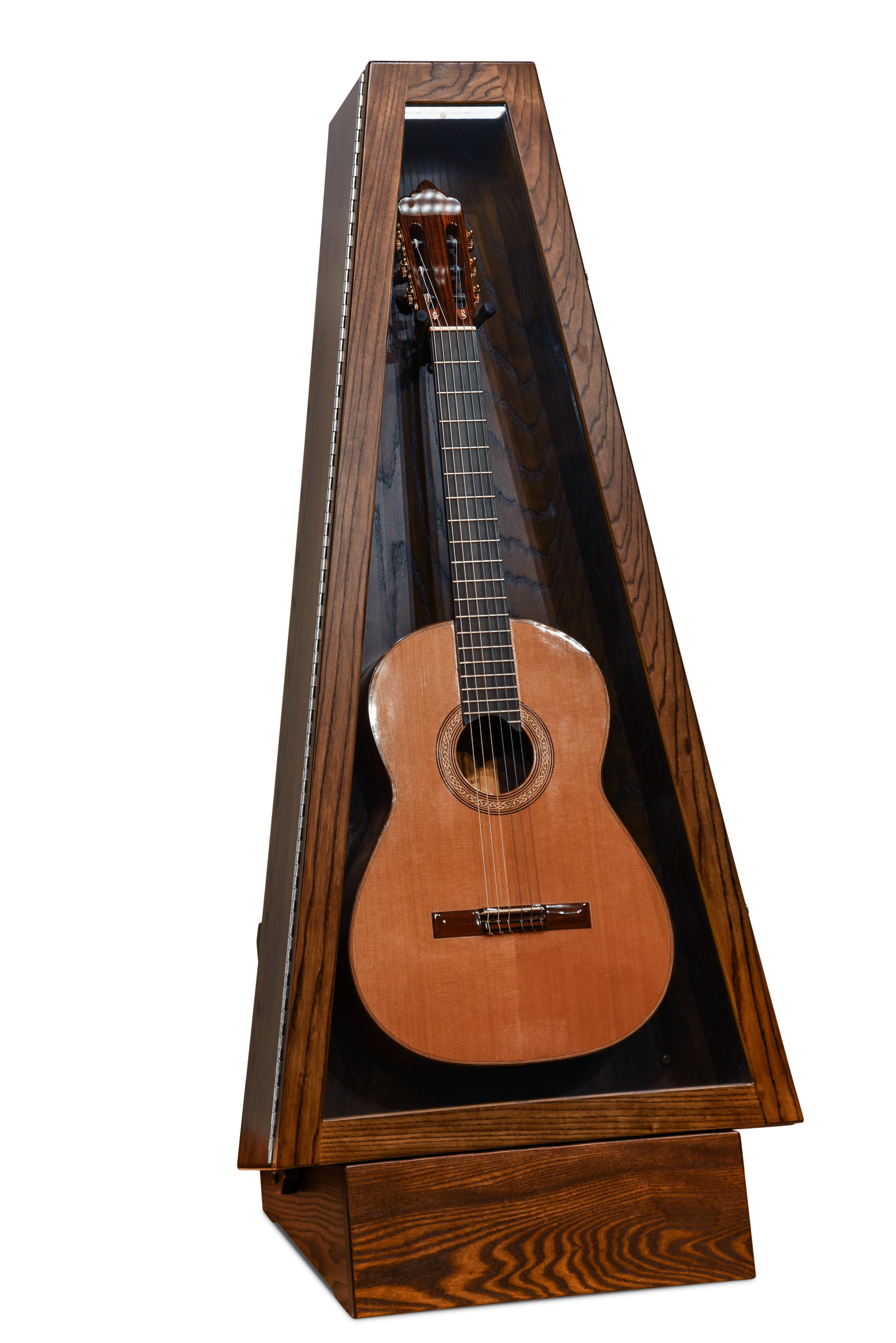ClimaStand Triangle Humidor with Base - Northern White Ash with Rich Tobacco Stain Acoustic Remedy Cases