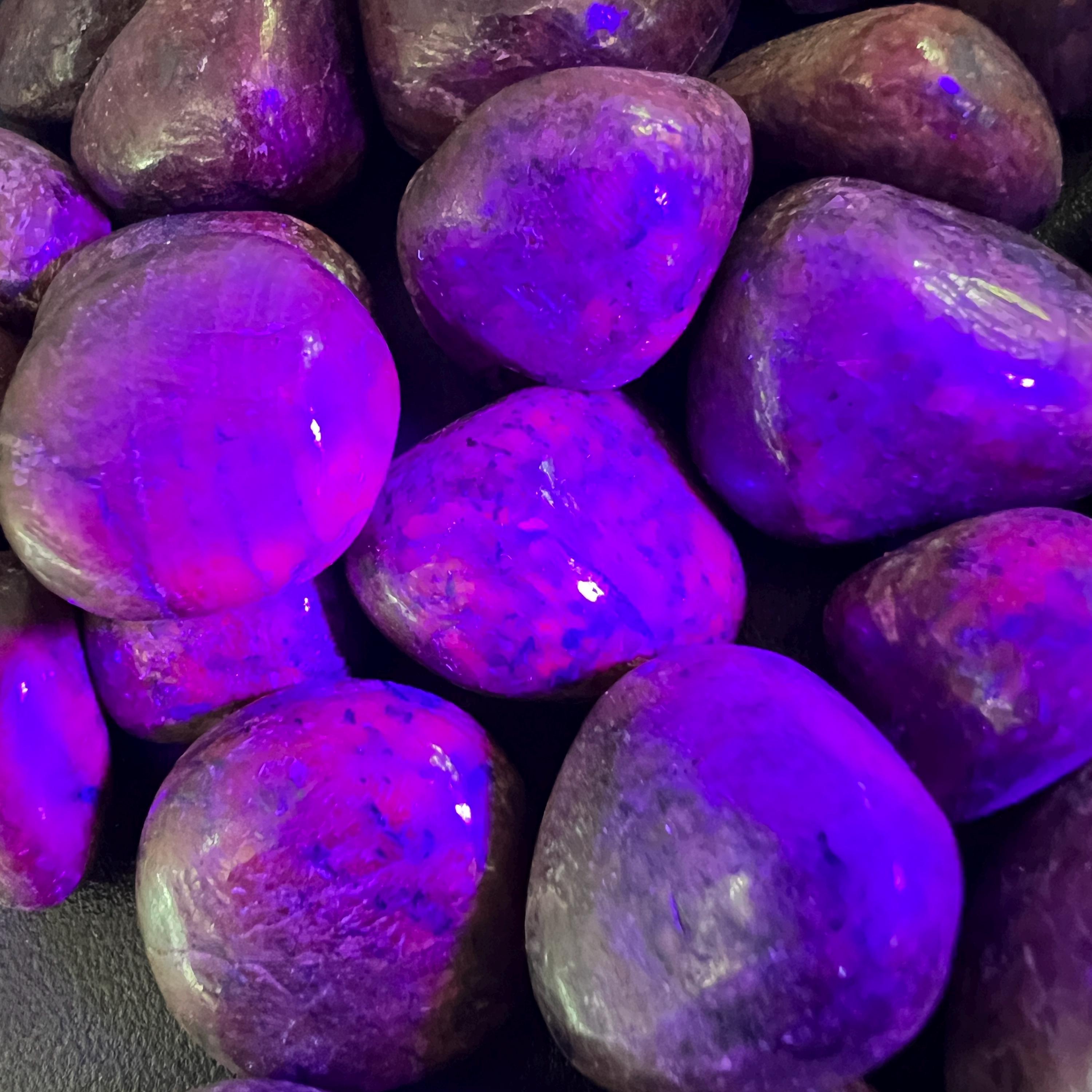 Red Ruby Crystal Tumbled (UV Reactive)(By The Piece Or Pound) Bulk Wholesale Gemstone Decor Supply Amazing Crystals