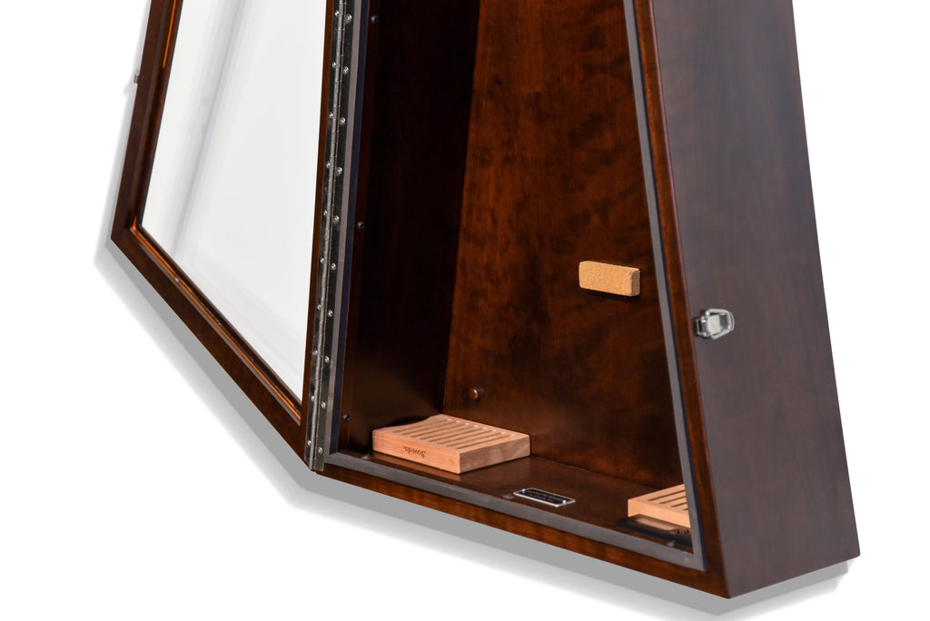 ClimaCase Triangle Humidor - Cherry with Onyx Stain Acoustic Remedy Cases