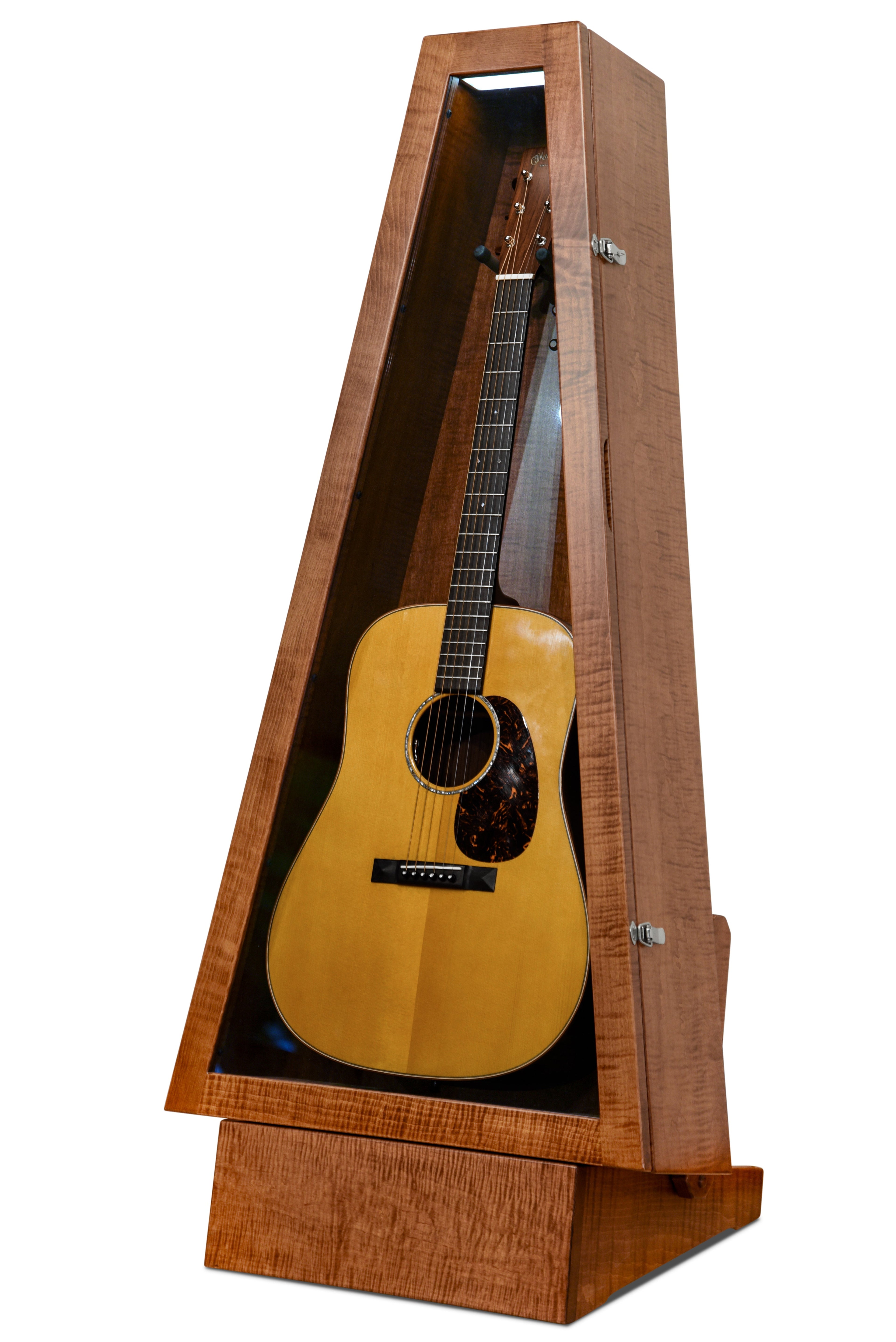 ClimaStand Triangle Humidor with Base - Flamed Maple with Boston Stain Acoustic Remedy Cases