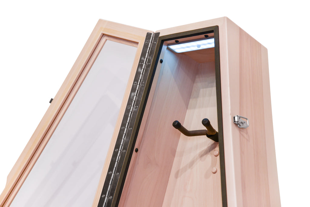 ClimaStand Triangle Humidor with Base - Birch with Campbell White Stain Acoustic Remedy Cases