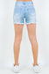 American Bazi High Waist Distressed Frayed Denim Shorts