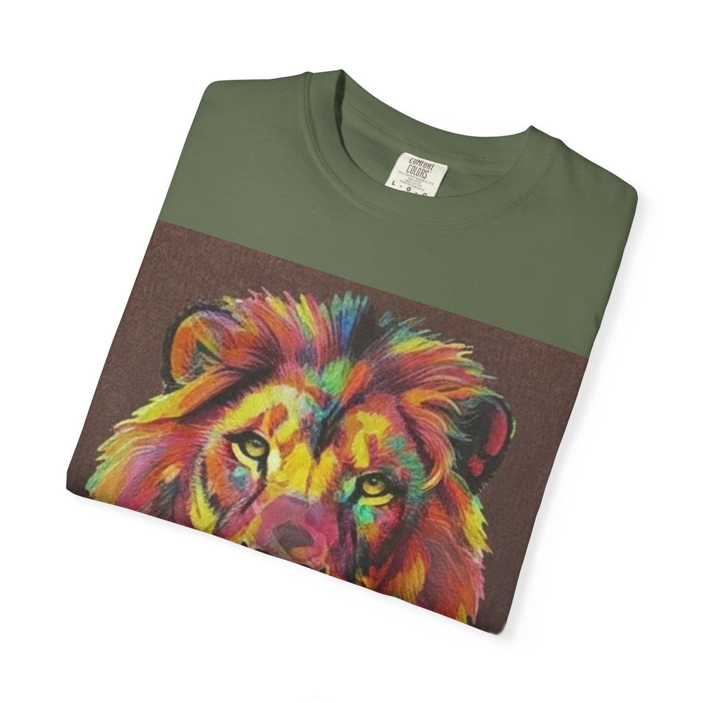 Wild Life Lion Portrait T-Shirt — Colorful Retro Primate Graphic Tee The Vibez Shop