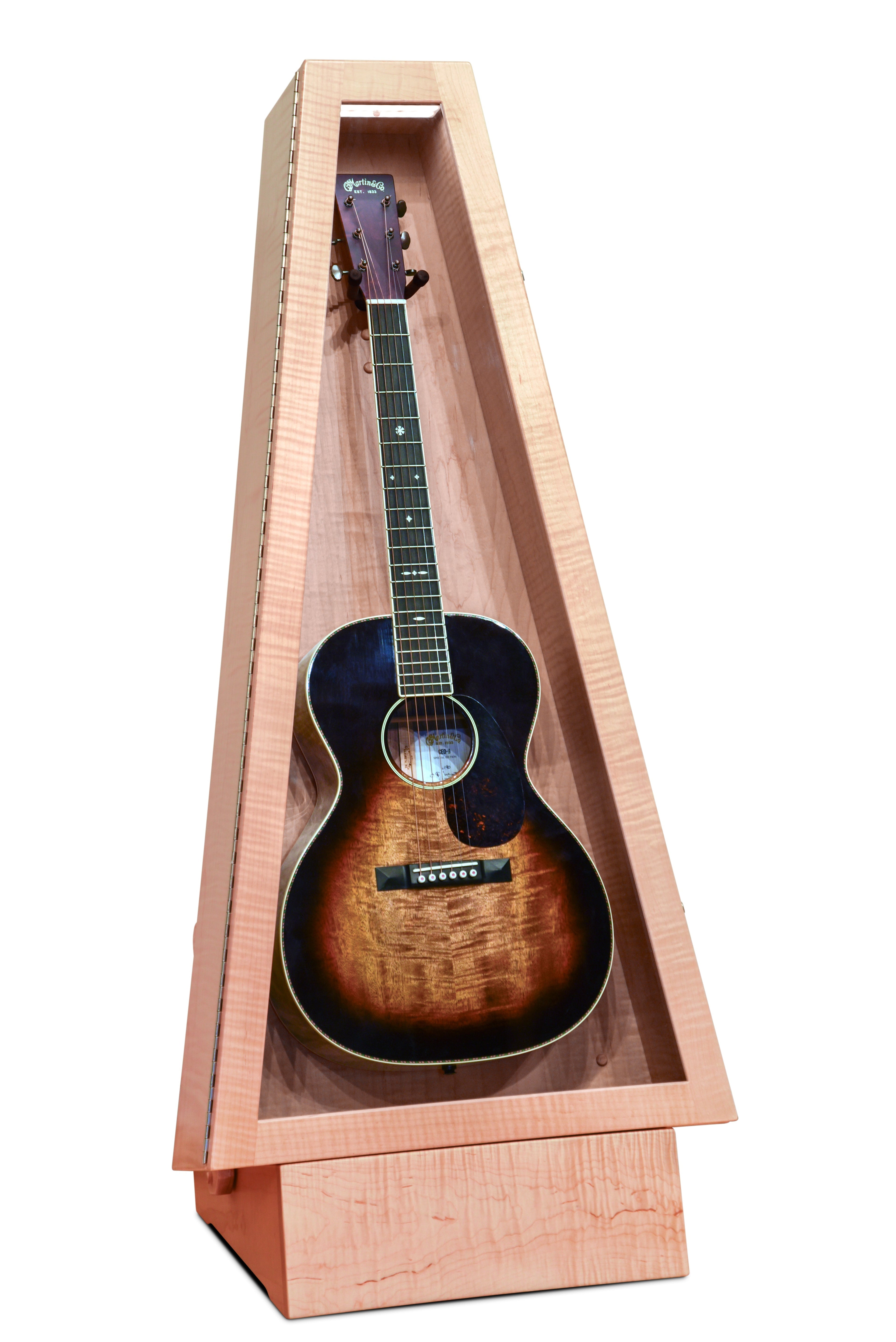 ClimaStand Triangle Humidor with Base - Flamed Maple Acoustic Remedy Cases