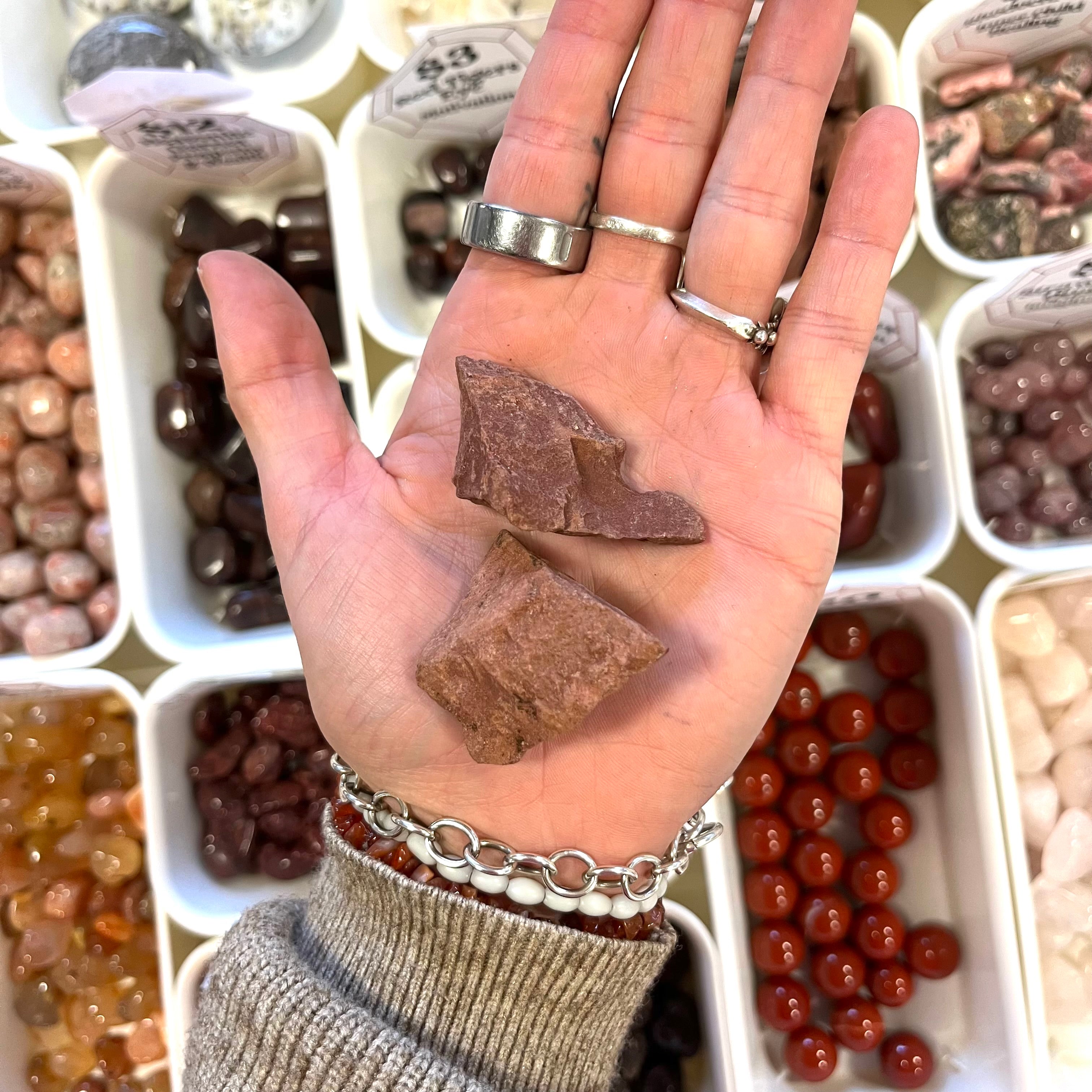 Red Jasper (Procrastination ) Rough White Mountain Crystals