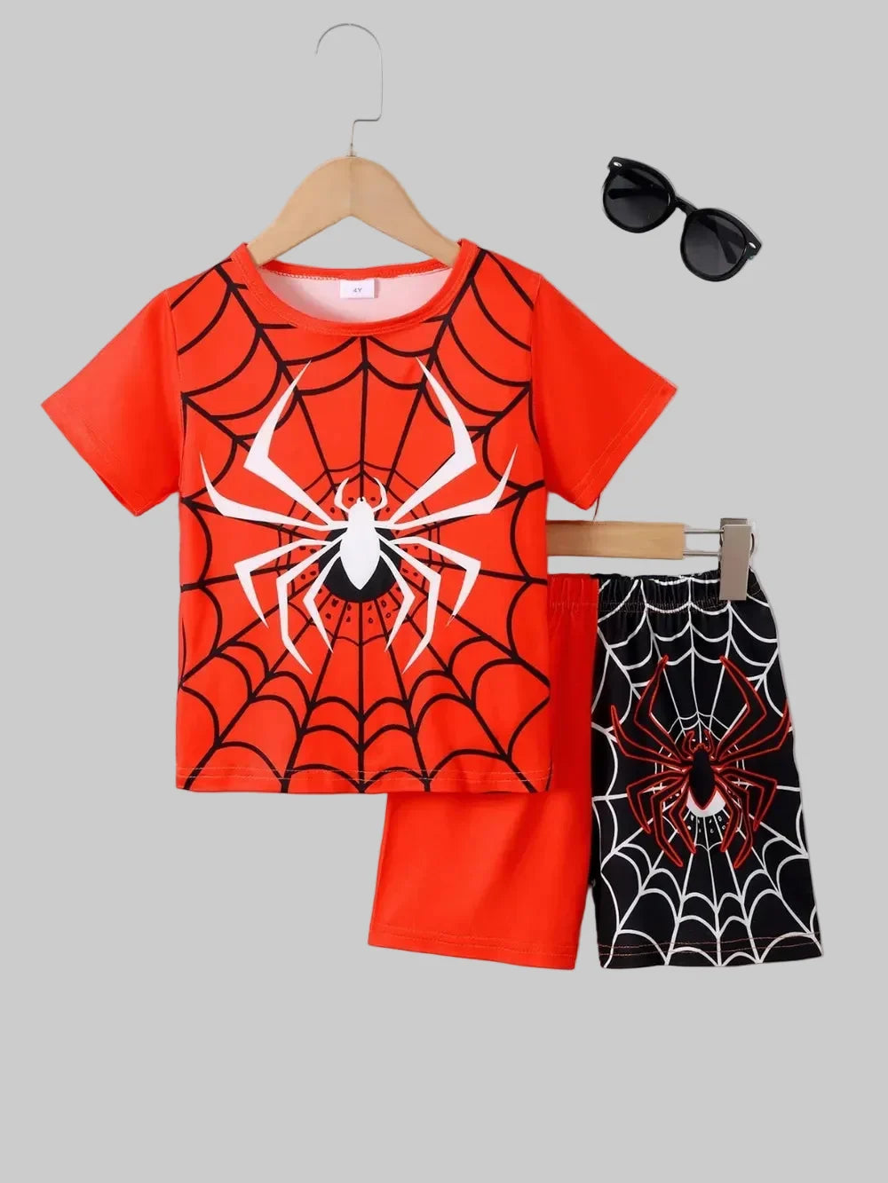 Toddler Boys Spider Round Neck Short Sleeve T-Shirt and Pants Set NicholesGifts