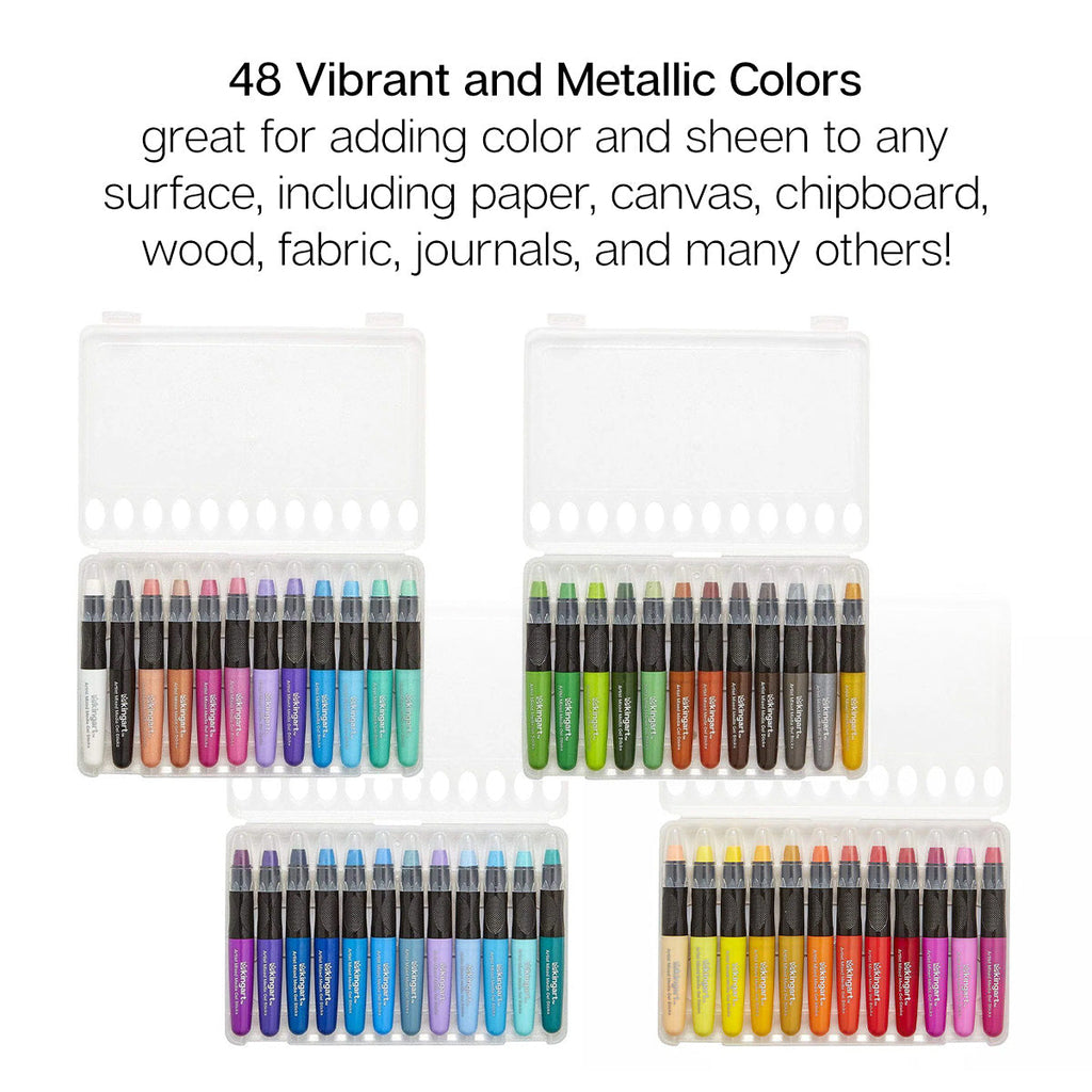 Gel Stick Crayons 48 Colors KINGART