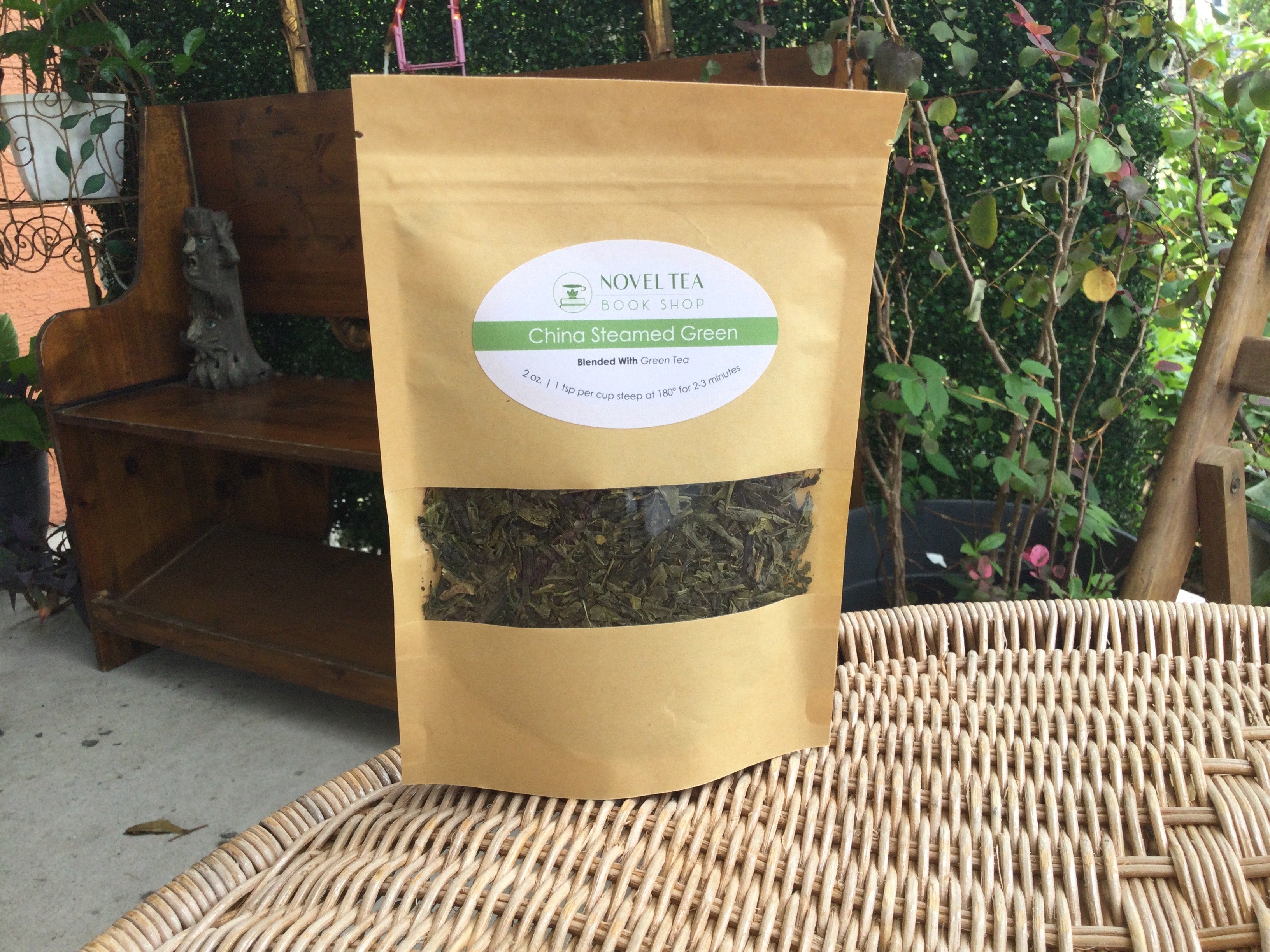 China Steamed Green Loose Leaf Tea Novel Tea Book Shop