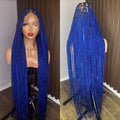 Blue knotless braided wig full lace HOL stores