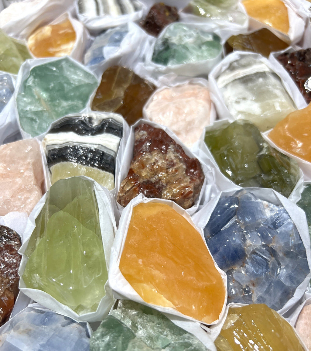 Assorted Calcite Colors & Fluorite Mixed Rough Raw Crystals Amazing Crystals
