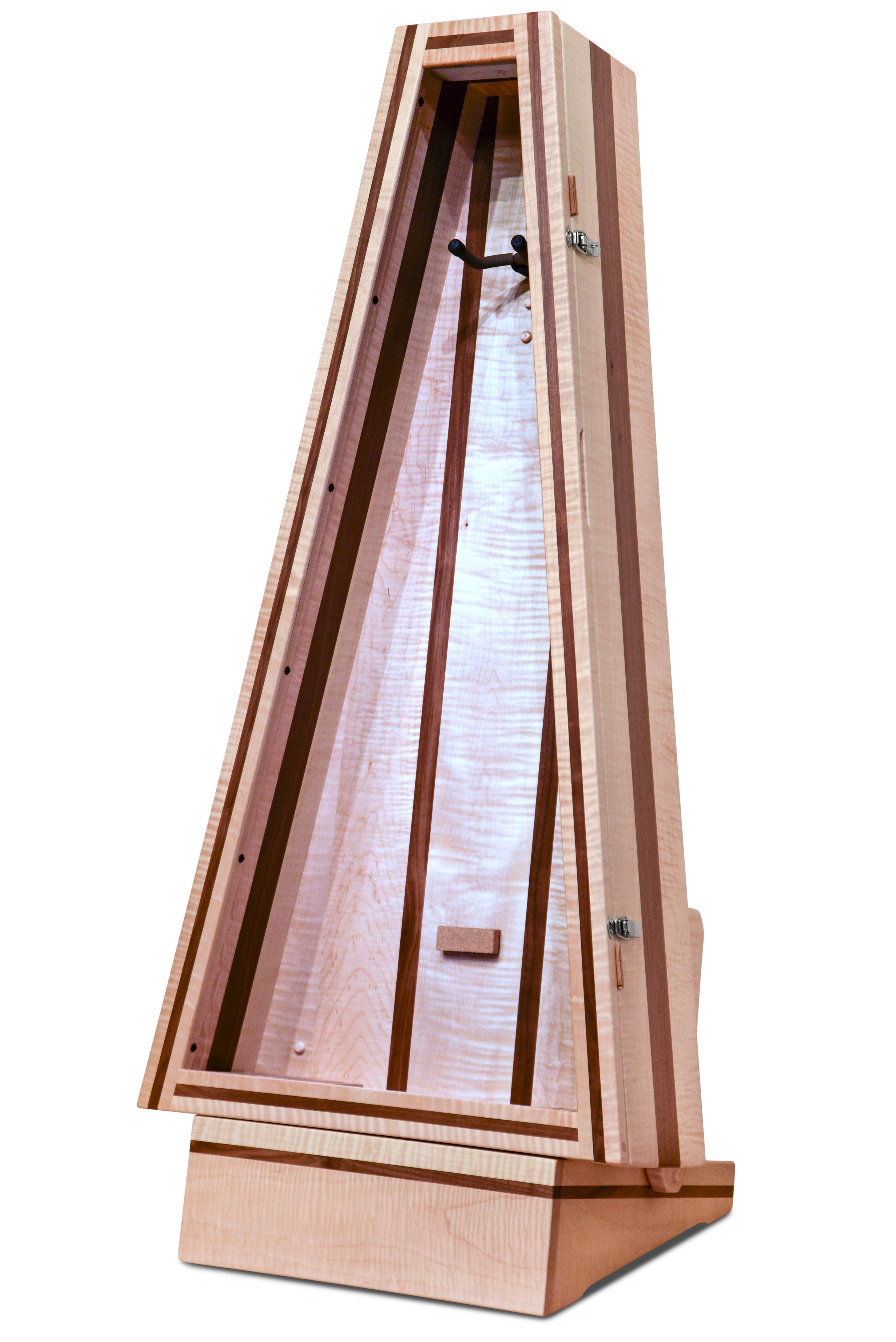 ClimaStand Triangle Humidor with Base - Flamed Maple with Walnut Acoustic Remedy Cases