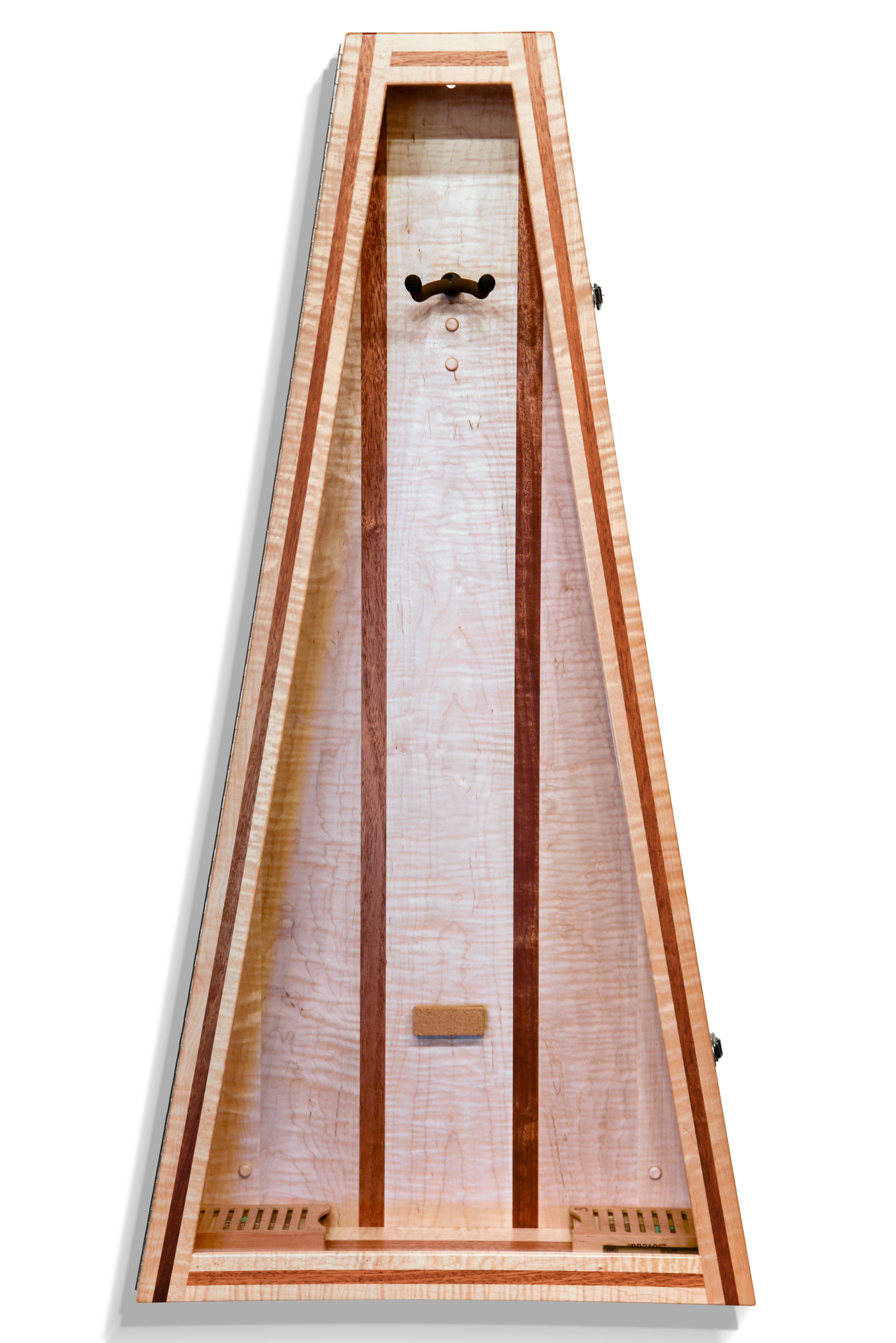 ClimaCase Triangle Humidor - Flamed Maple with Mahogany Acoustic Remedy Cases
