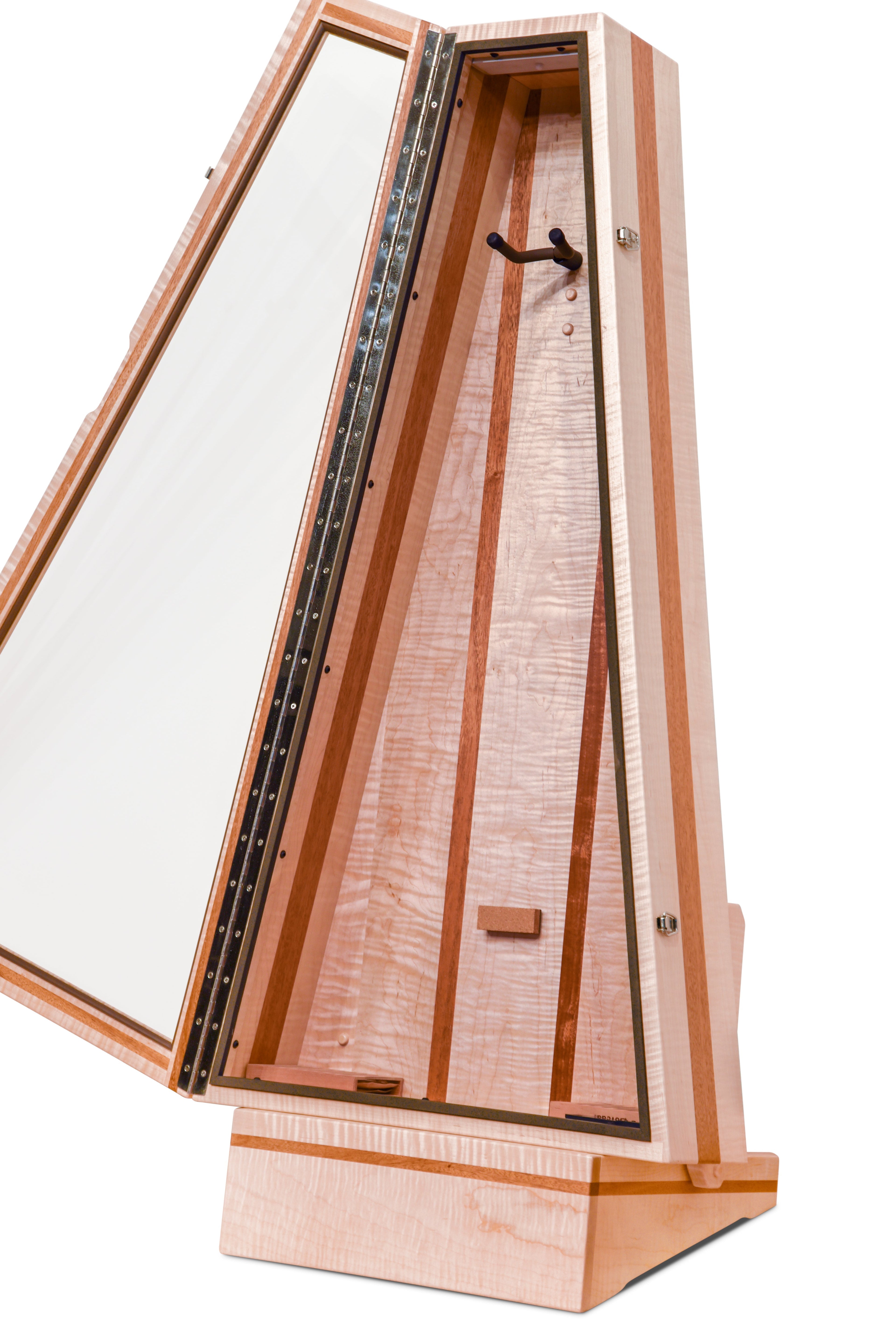 ClimaStand Triangle Humidor with Base - Flamed Maple with Mahogany Acoustic Remedy Cases
