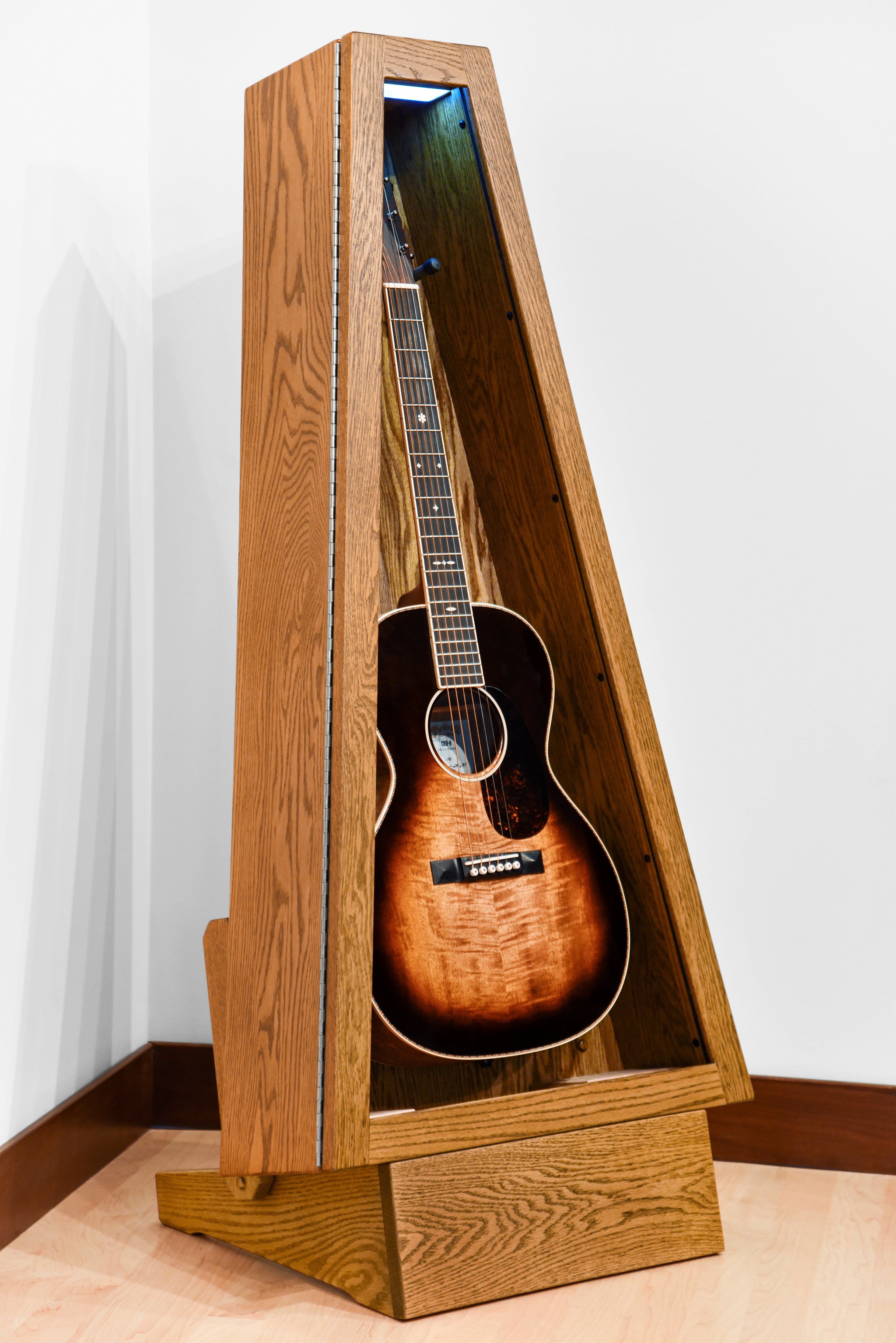 ClimaStand Triangle Humidor with Base - Red Oak with Golden Oak Stain Acoustic Remedy Cases