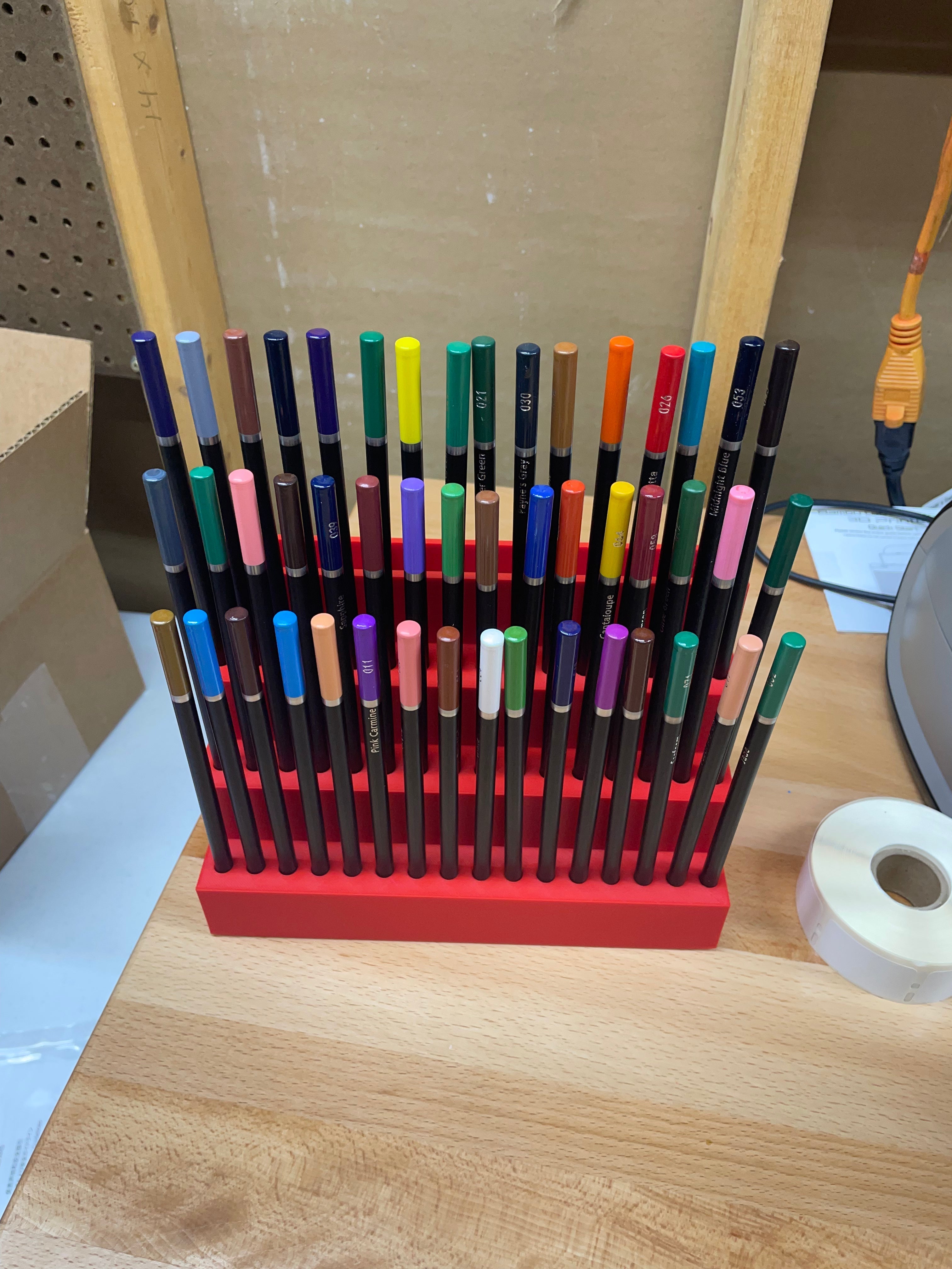 Large 48 Colored Pencil Caddy with Back Storage Y-Axis Printing LLC