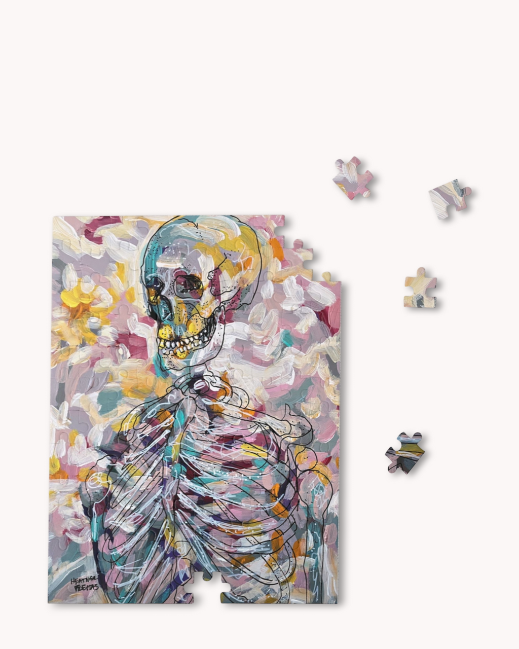 Pastel Skeleton Puzzle ( 120 - 500 Piece ) Heather Freitas