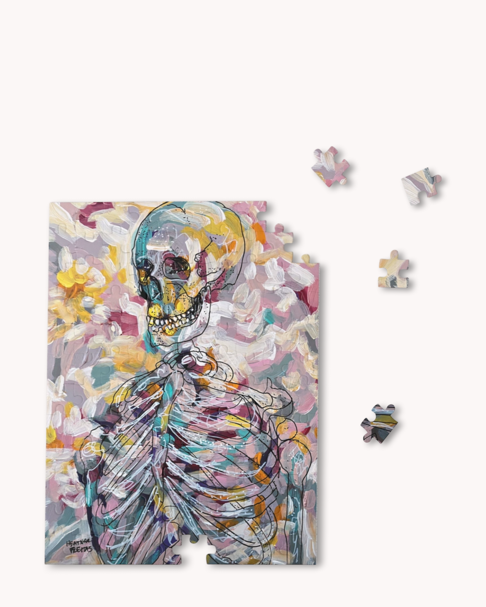 Pastel Skeleton Puzzle ( 120 - 500 Piece ) Heather Freitas