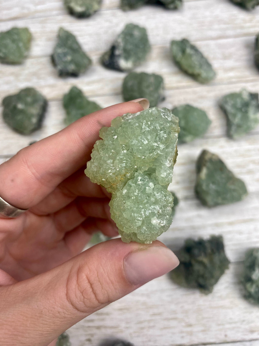 Prehnite with Epidote Cluster Curious Muse Crystals