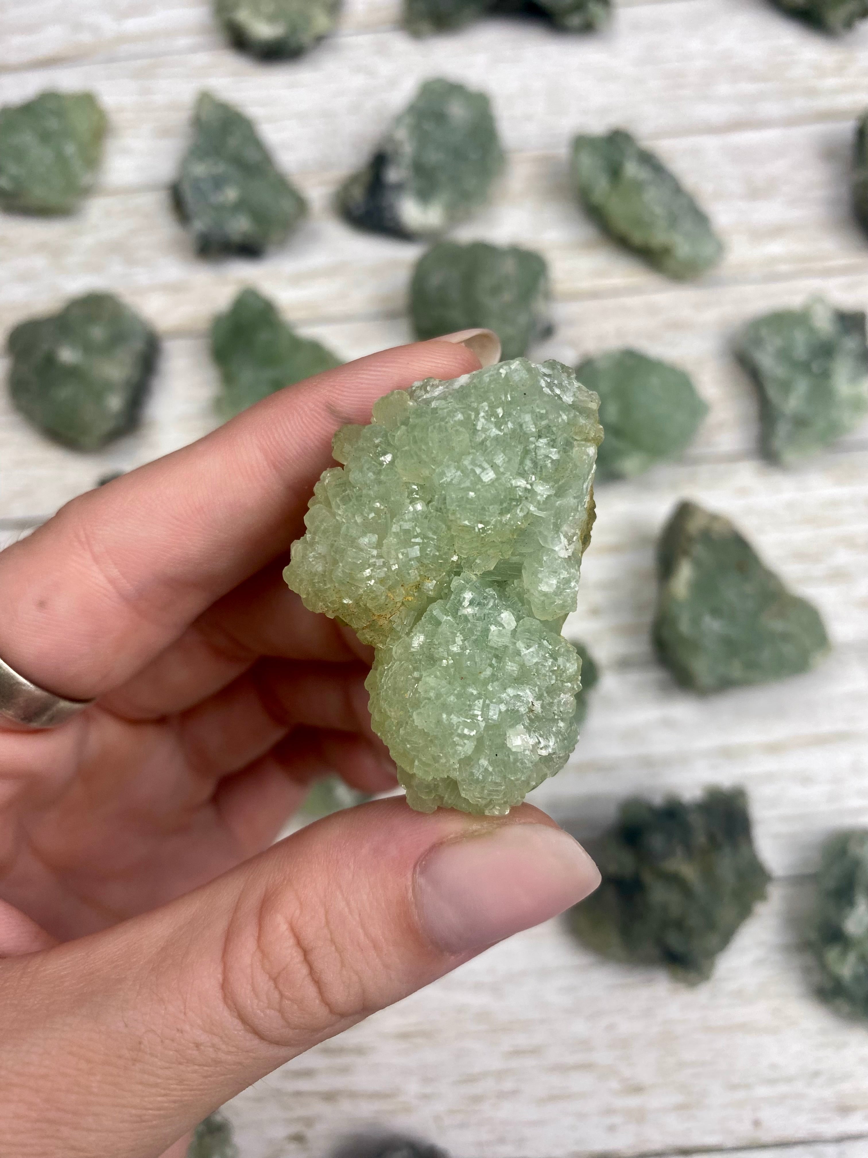 Prehnite with Epidote Cluster Curious Muse Crystals