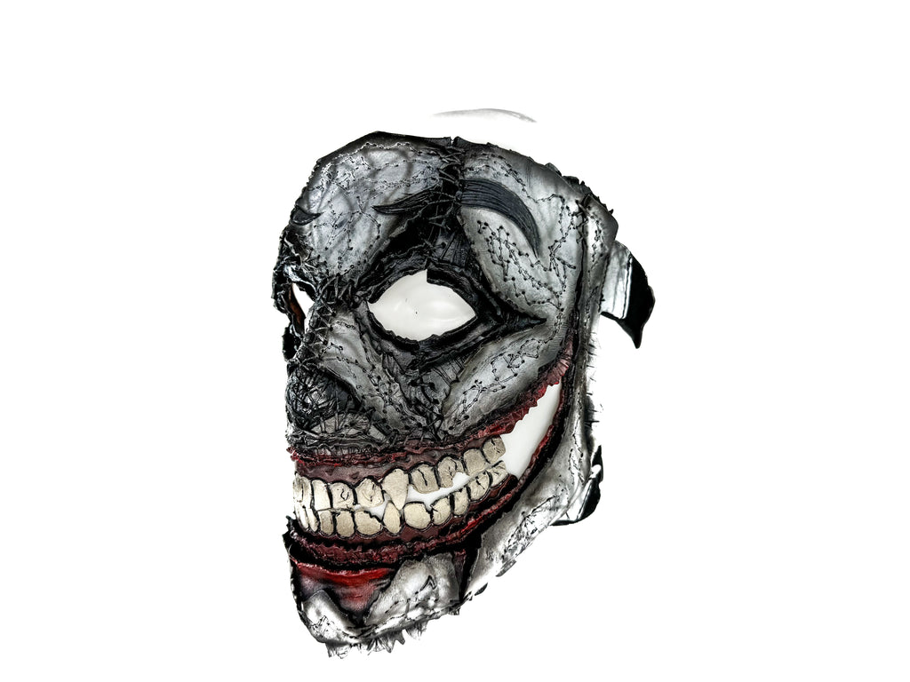 Genuine Leather Mask - GigaMyme Clown - Handmade Mime Full Face Cover for Halloween, Performance or Cosplay Costume Rockwell Masks