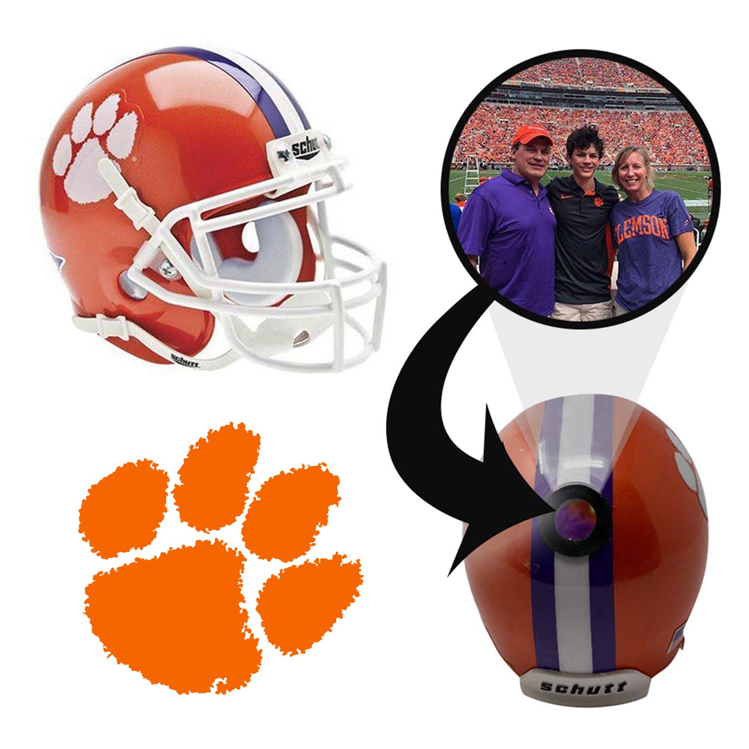 Clemson Tigers College Football Collectible Mini Helmet - Picture Inside - FANZ Collectibles Fanz Collectibles