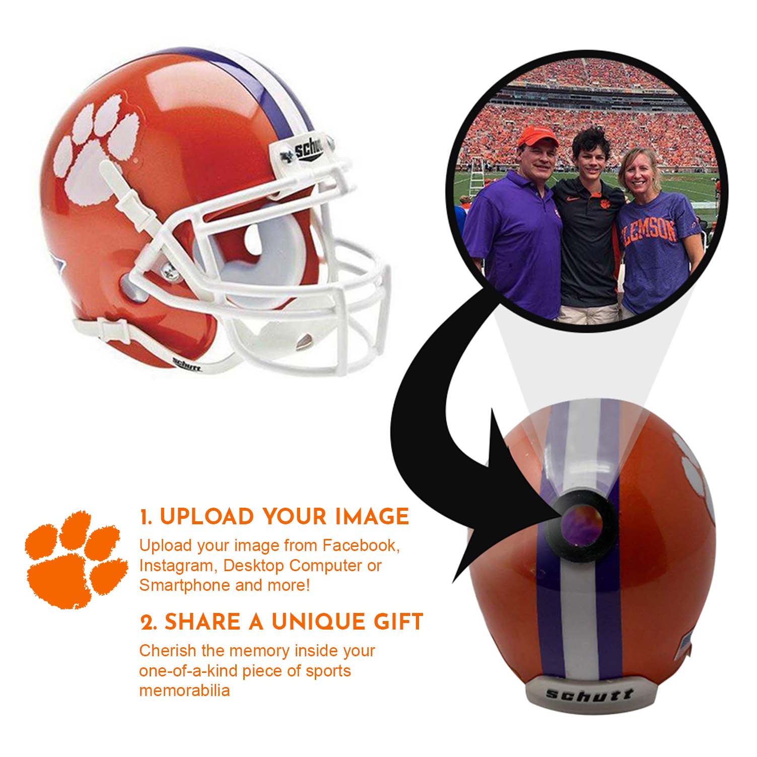 Clemson Tigers College Football Collectible Mini Helmet - Picture Inside - FANZ Collectibles Fanz Collectibles