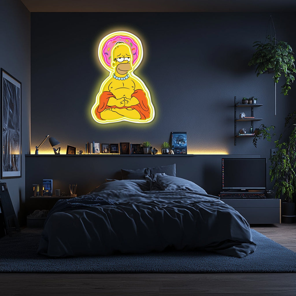 UV Printed Buddha Simpson Neon Wall Art- LV0064 Liviqon.co