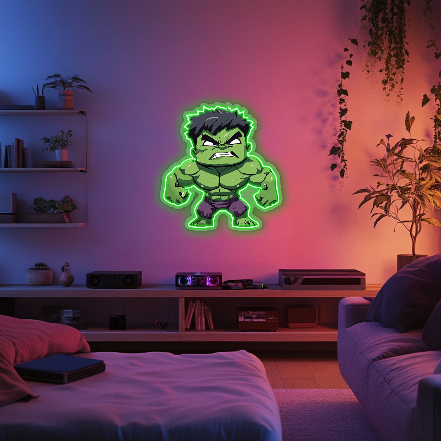 UV Printed Hulk Neon Wall Art- LV0074 Liviqon.co