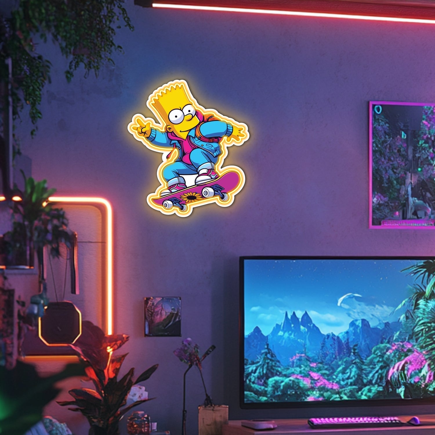 UV Printed Simpson Neon Wall Art- LV0081 Liviqon.co