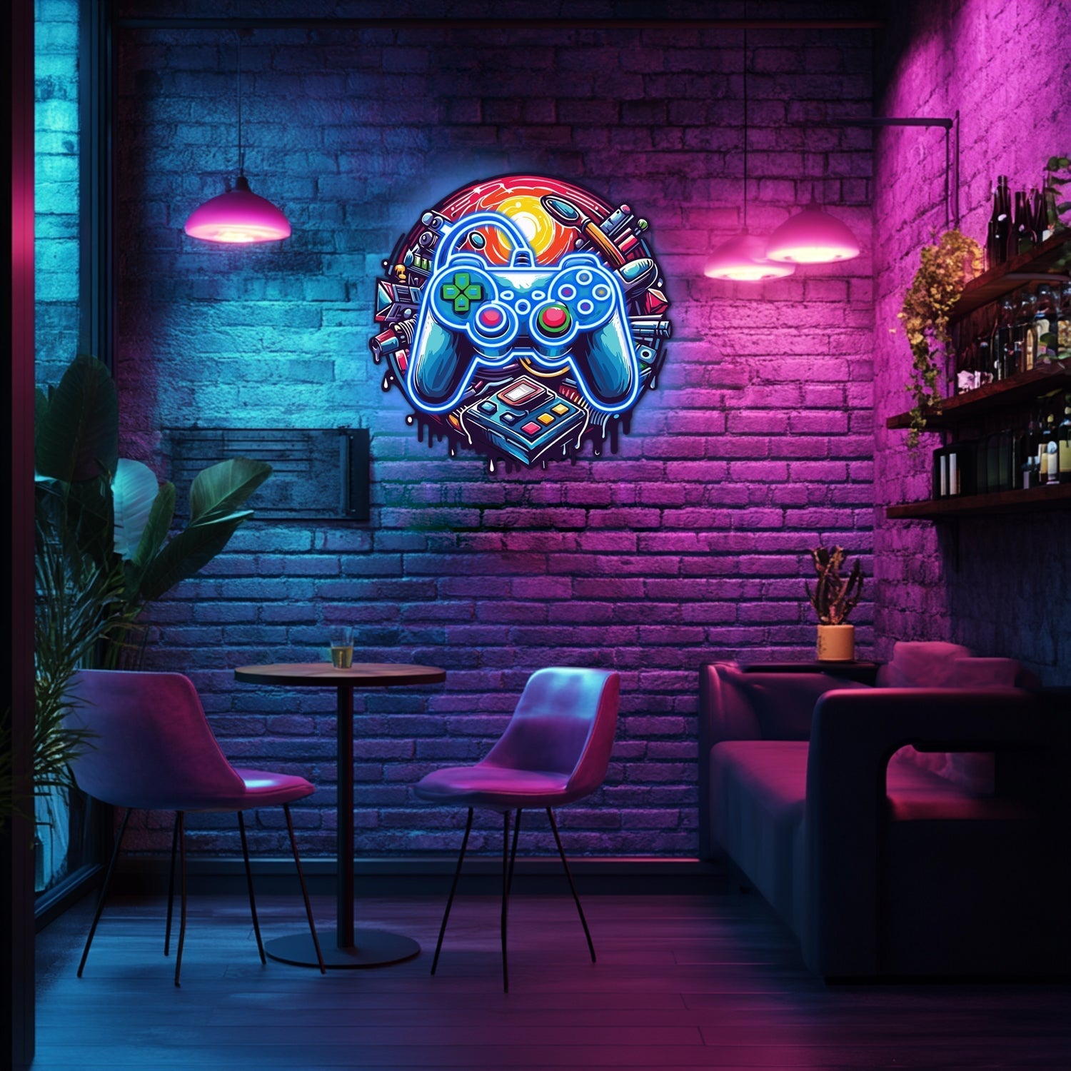 UV Printed Gamepad  Neon Wall Art- LV0070 Liviqon.co